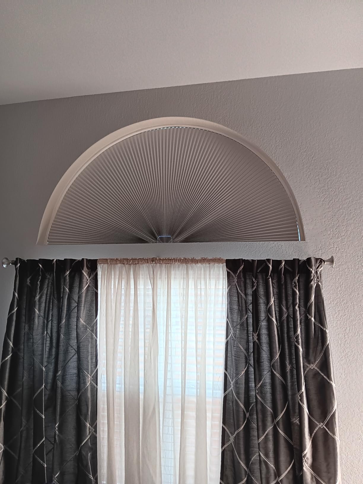 Changshade Arch Window Shades Blackout,Half Moon(Radius:36