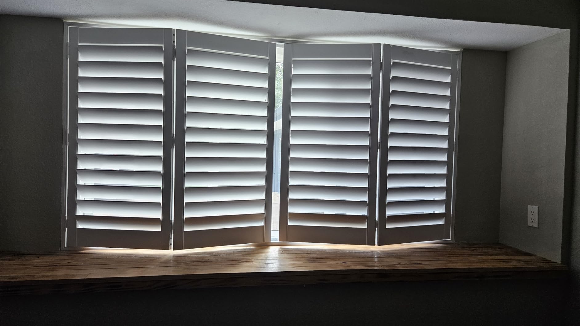 Plantation Shutters for Interior Windows,White,Faux Wood,Custom Made | Interior/Inside,Humidity-Resistant,Protect Privacy,Adjust light,for Bath,Kitchen,Livingroom, Bedroom,Eco-friendly,Blackout customer photo 1