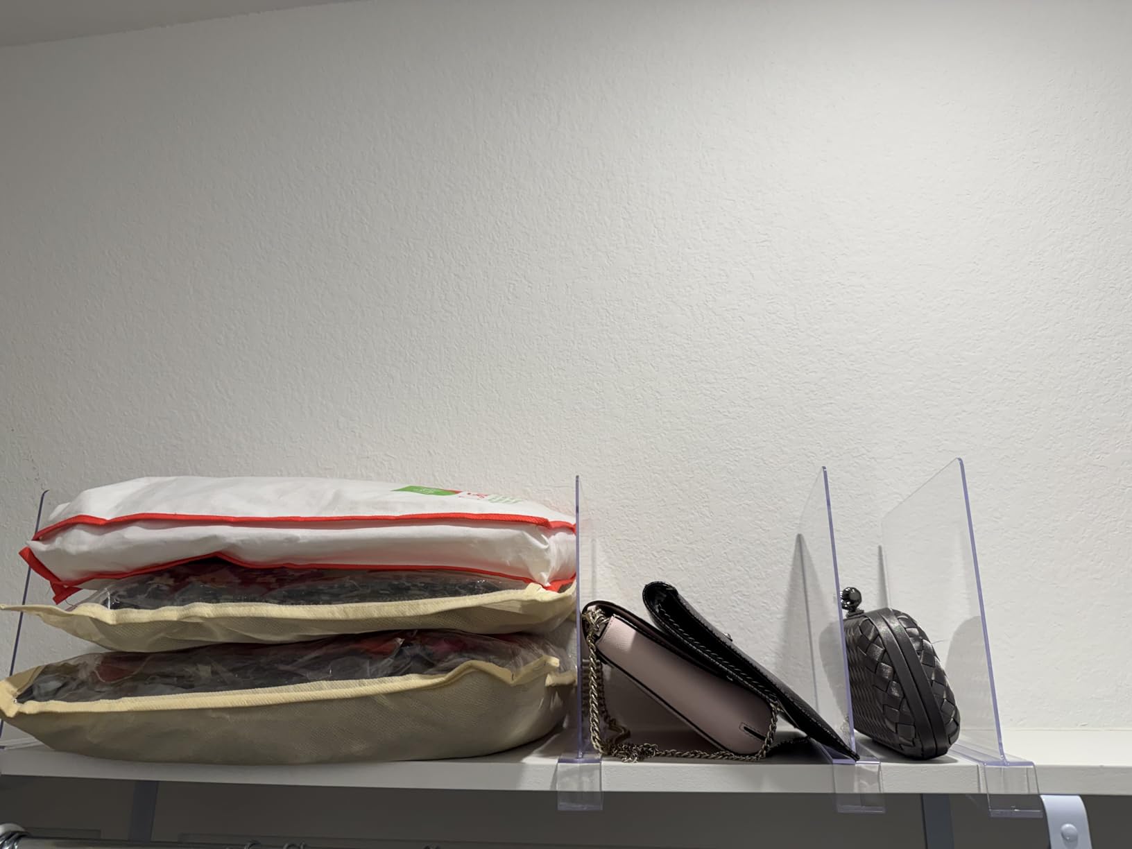 SortNStore Shelf Dividers Purse Organizer for Closet: Acrylic Clear 8 Pack customer photo 1