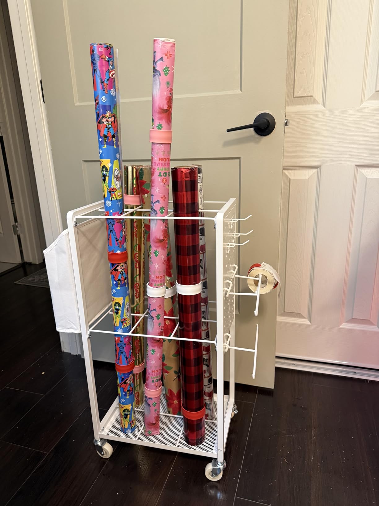 Wrapping Paper Storage Cart Station with 12PCS Slap Bands customer photo 1