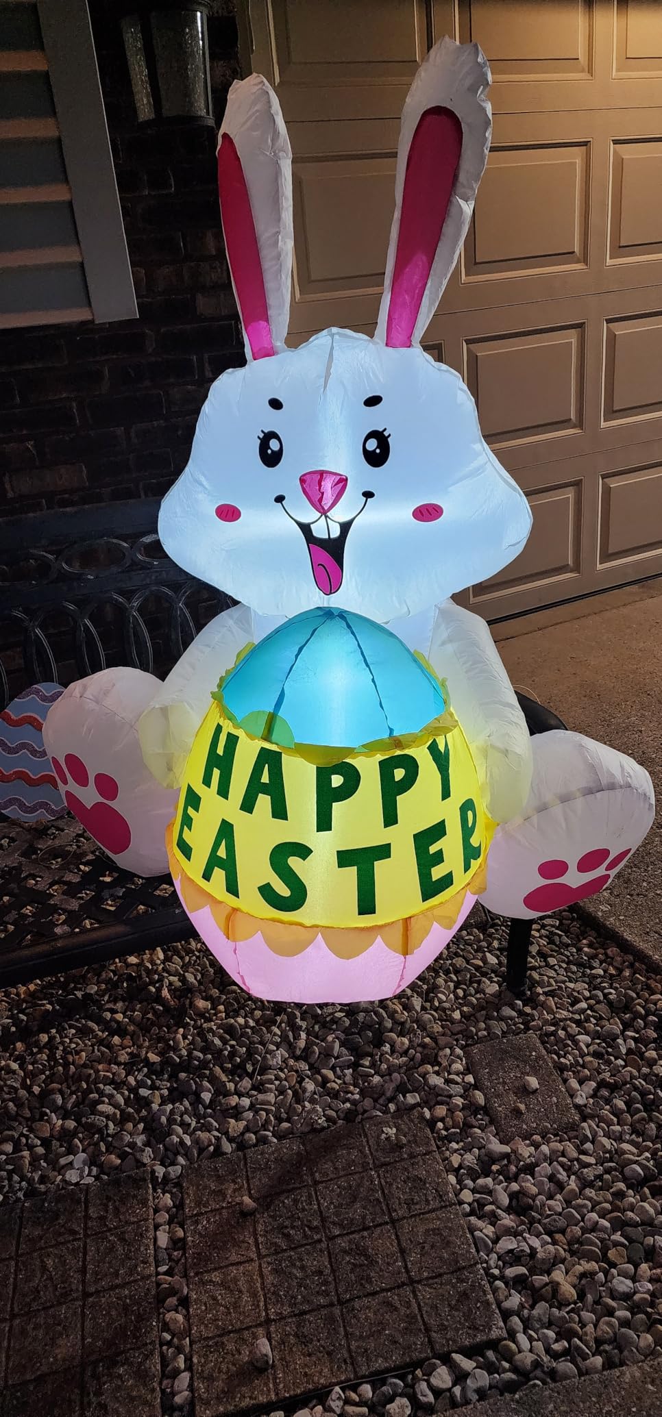 3.6FT Easter Inflatables Bunny with Egg - Brighter LED Lights, Quick Inflation Outdoor Yard Decoration, Holiday Inflatable for Patio Garden Lawn, Cute Ear Bunny Rabbit Gifts customer photo 2
