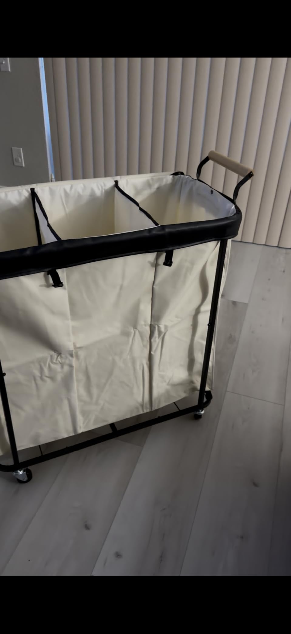 Laundry Hamper 3 Section,230L Rolling Dirty Clothes Hamper White customer photo 2