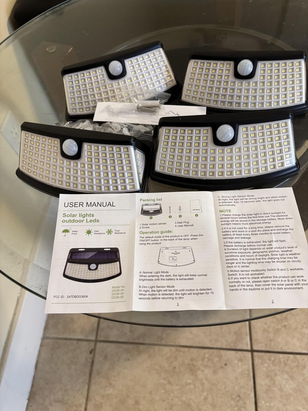 Aootek Solar Motion Sensor Lights Outdoor 120 LEDs, Black, 6 Pack customer photo 2
