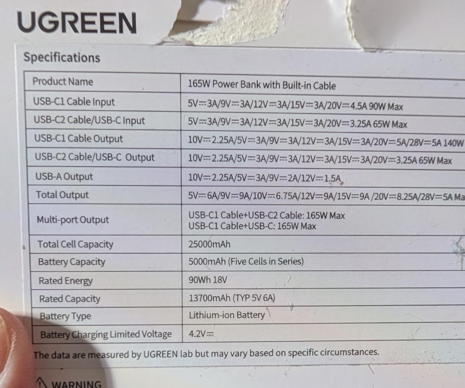UGREEN Nexode 25000mAh 165W Built-in USB-C Power Bank for iPhone 17 customer photo 1