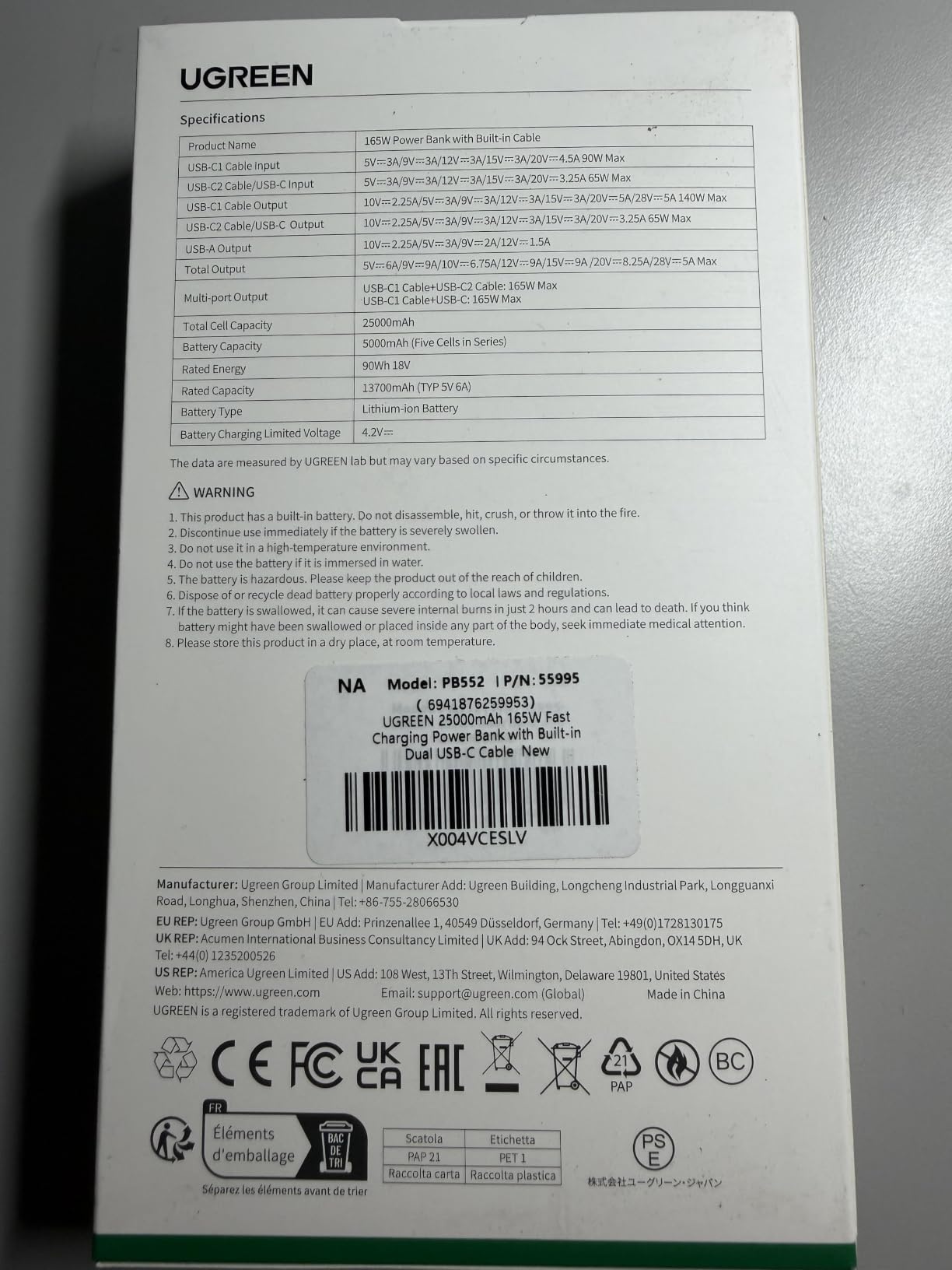 UGREEN Nexode 25000mAh 165W Built-in USB-C Power Bank for iPhone 17 customer photo 2