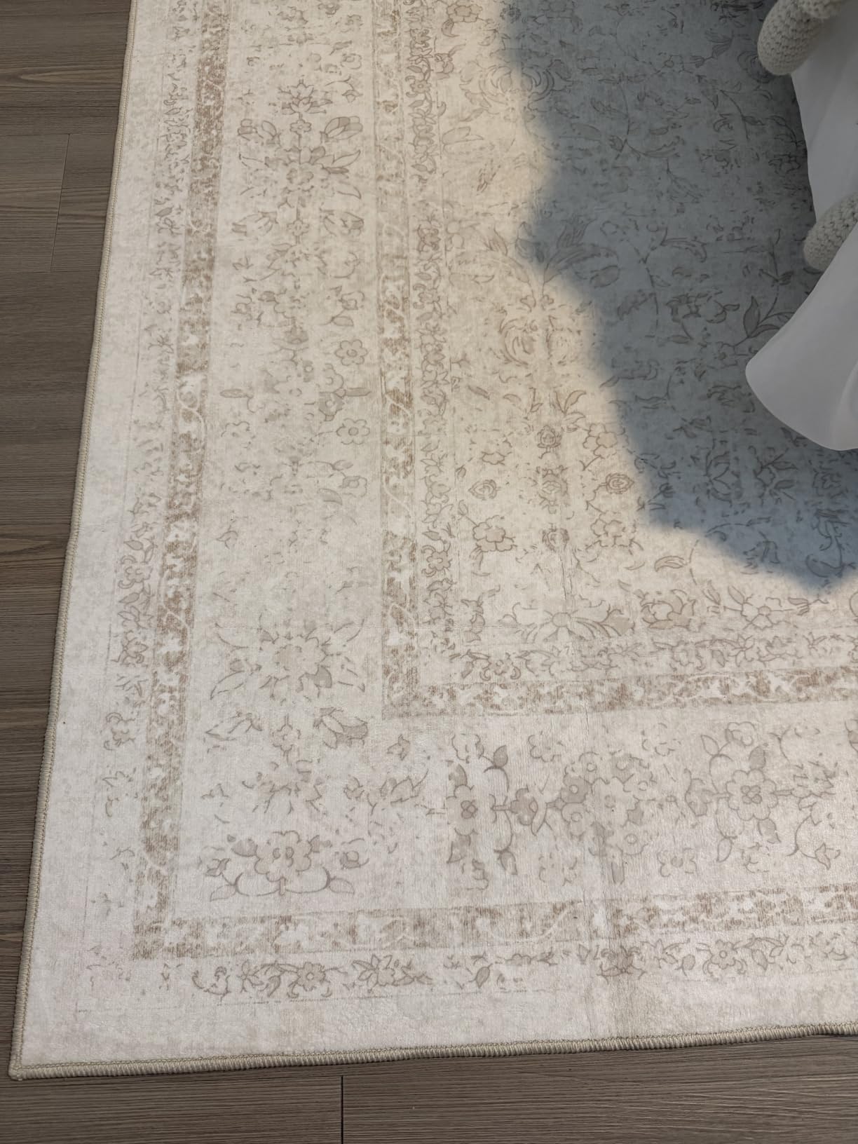 5x7 Area Rugs for Living Room: Washable Vintage Floral Rug Low Pile Non-Slip Boho Carpet for Bedroom Nursery Dining Room (Beige, 5'x7') customer photo 2