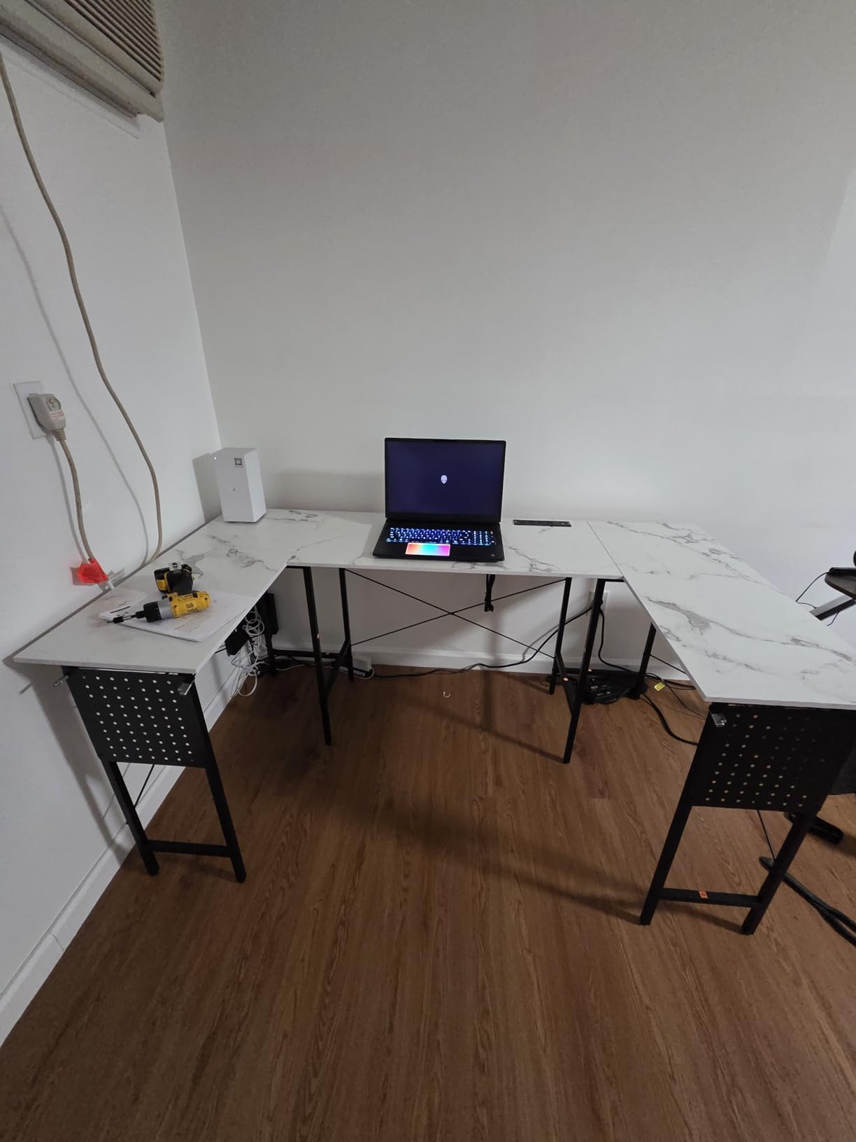 Pamray 71 Inch Large Gaming Desk with Power Outlets U Shaped Computer Desk customer photo 2