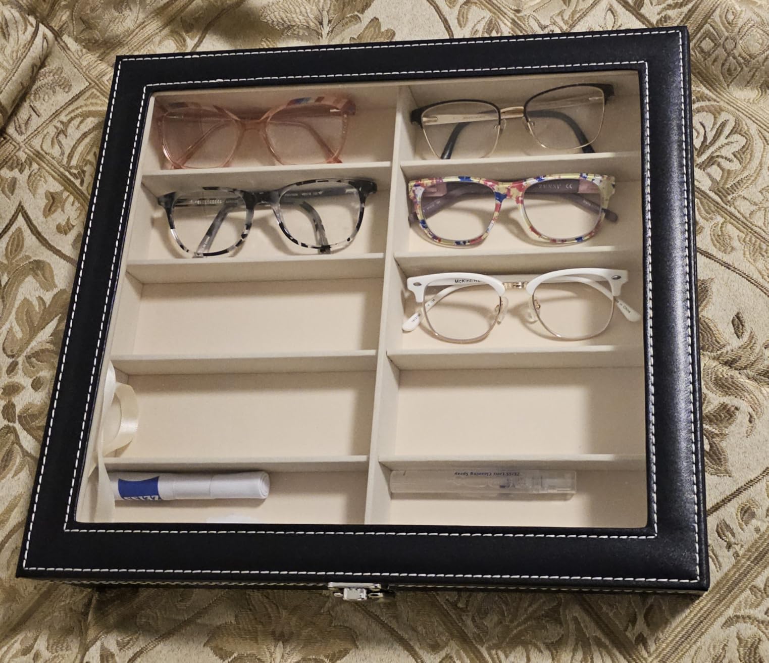 NEWLOOP 10/30 Slots Sunglass Organizer for Multiple Pairs of Eyeglass See-through Display Case Storage Box for Women Men customer photo 2
