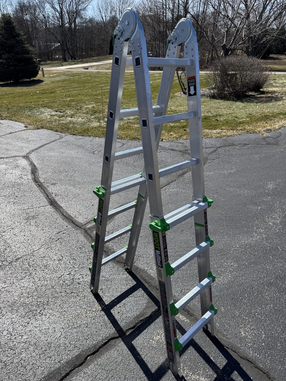 Ladder, Extension Ladders for Home Stairs 14 Ft, 4 Step Multi Position A Frame Ladder with Stabilizer Bar, Compact Folding, 330 lbs Telescopic Aluminum Adjustable Ladders, Escaleras para Casa customer photo 1