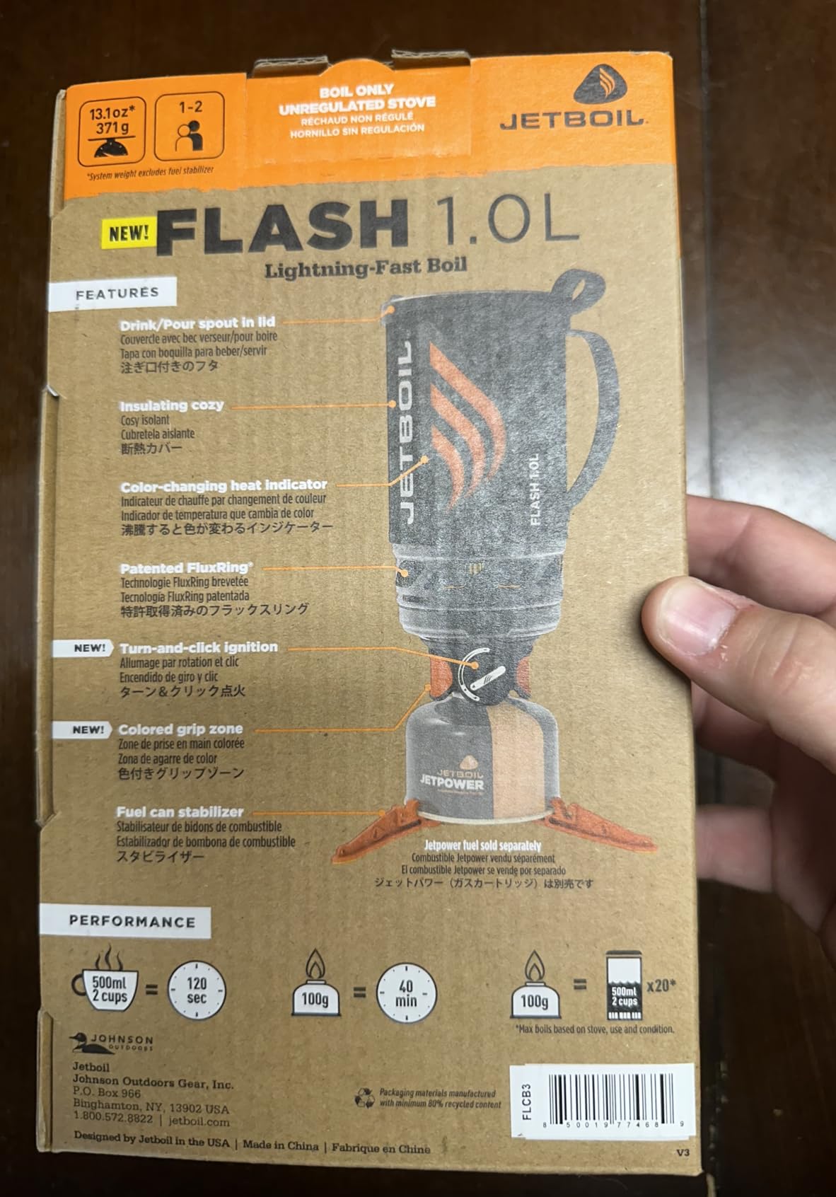 Jetboil Flash 1.0L Fast Boil Stove for Camping and Backpacking, Carbon customer photo 1