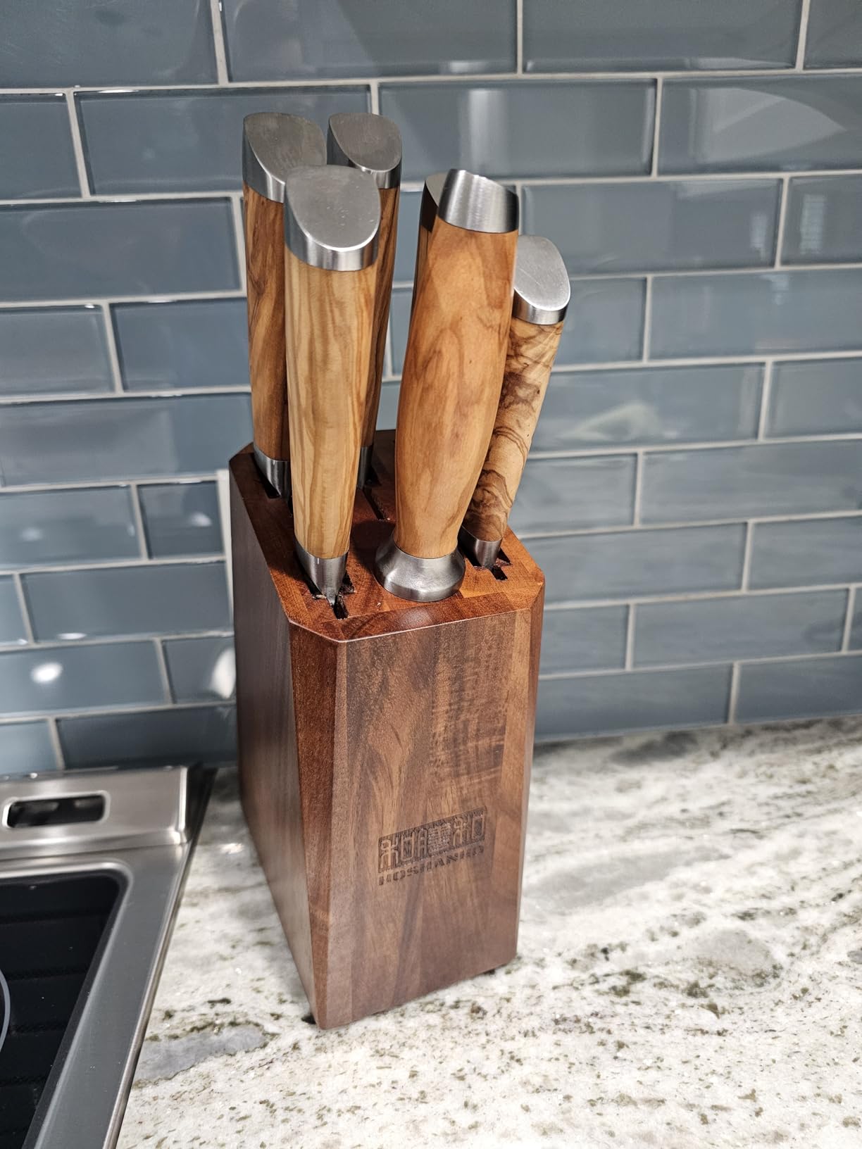HOSHANHO Damascus Kitchen Knife Set 5PCS, Sharp Chef Knives Ergonomic Grip customer photo 1