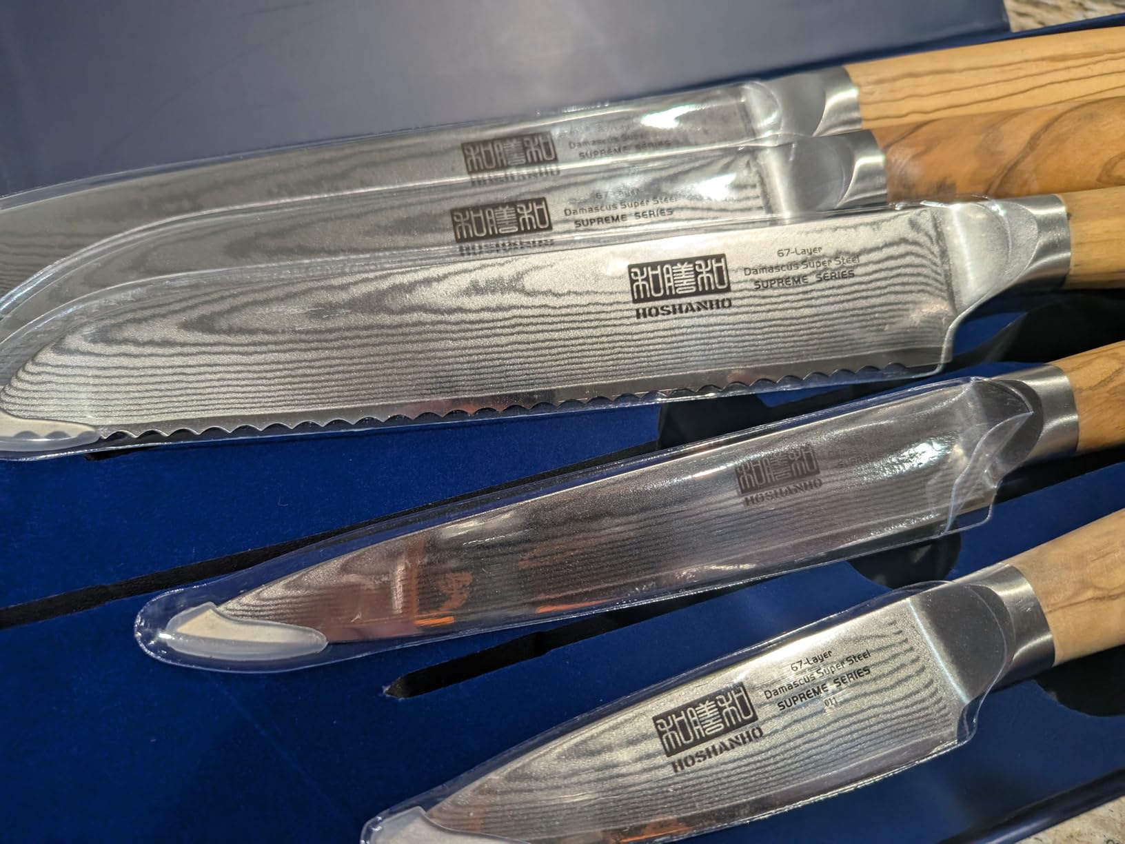 HOSHANHO Damascus Kitchen Knife Set 5PCS, Sharp Chef Knives Ergonomic Grip customer photo 2