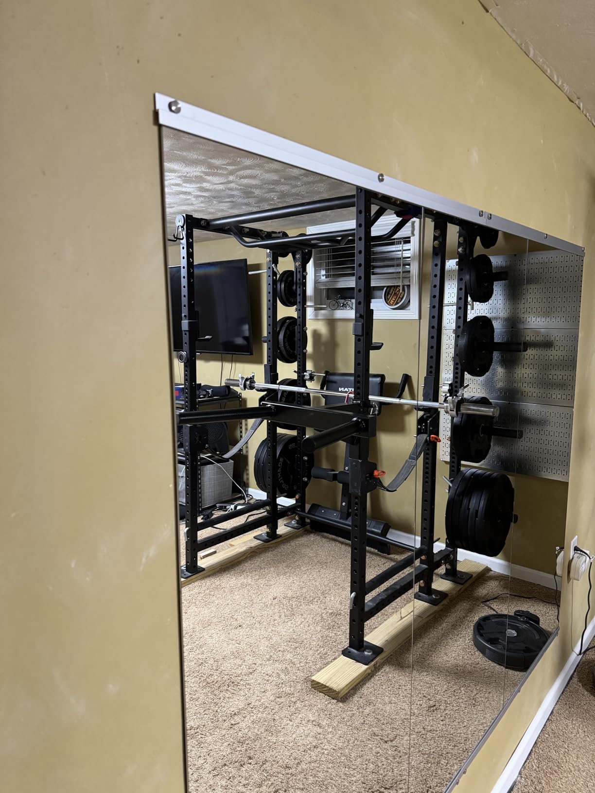 Home Gym Mirror, 57''X24''-2PCS Large Yoga Mirror, Frameless Full Length Mirrors for Fitness, Tempered Glass, Wall Mounted for Dance Studio, Garage customer photo 2