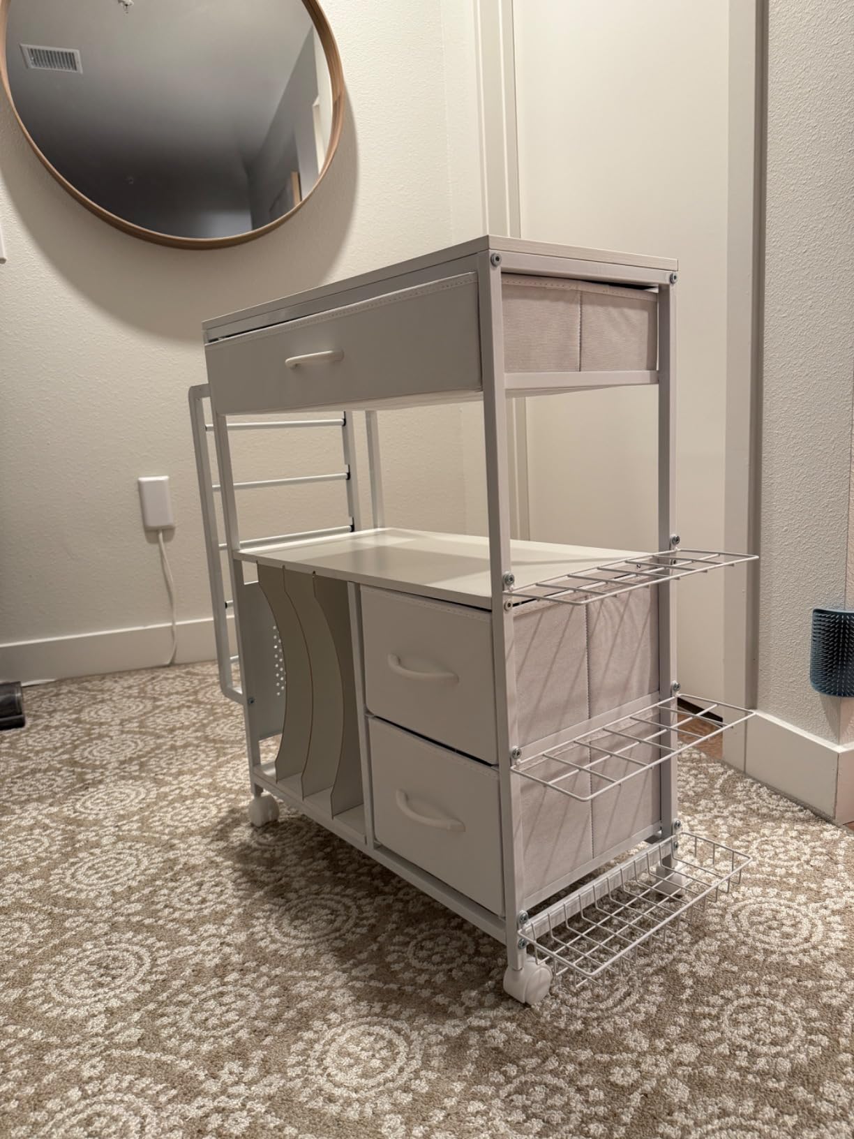 PUNLUXU Wrapping Paper Storage Cart for 12 Rolls with Ribbon Holder 03 customer photo 1