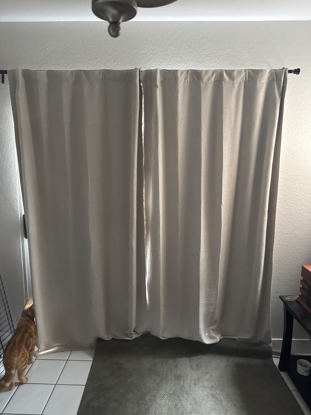 NICETOWN Vertical Blinds for Sling Glass Patio Door - Silver Grommet Top Privacy Blackout Window Curtains for Bedroom, 100 inch Extra Wide Drapes (Moroccan Blue, W100 x L84, 1 Panel) customer photo 1