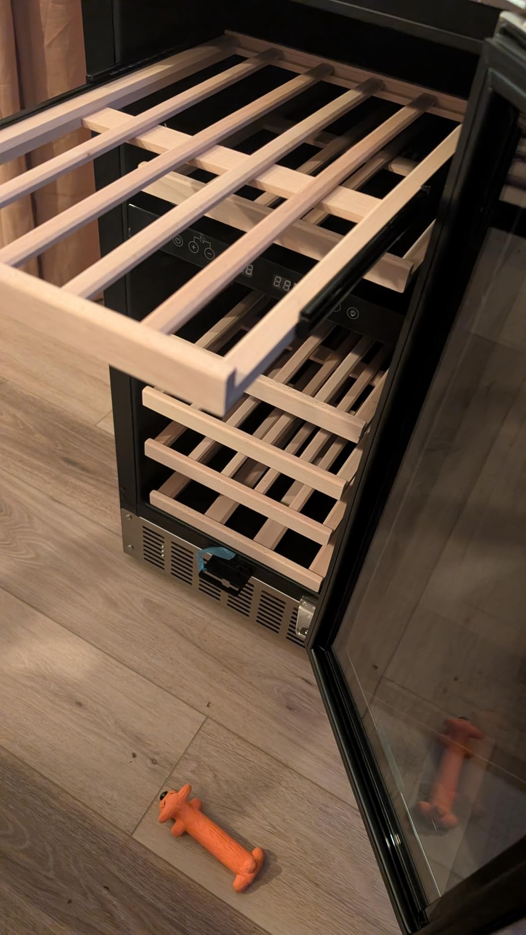Antarctic Star 24 Inch Wine Fridge, 52 Bottle Wine Cooler Refrigerator. 39-64°F Dual Zone Wine Refrigerator Glass Door, Built in or Freestanding Under Counter Fridge for Home Bar Office customer photo 1