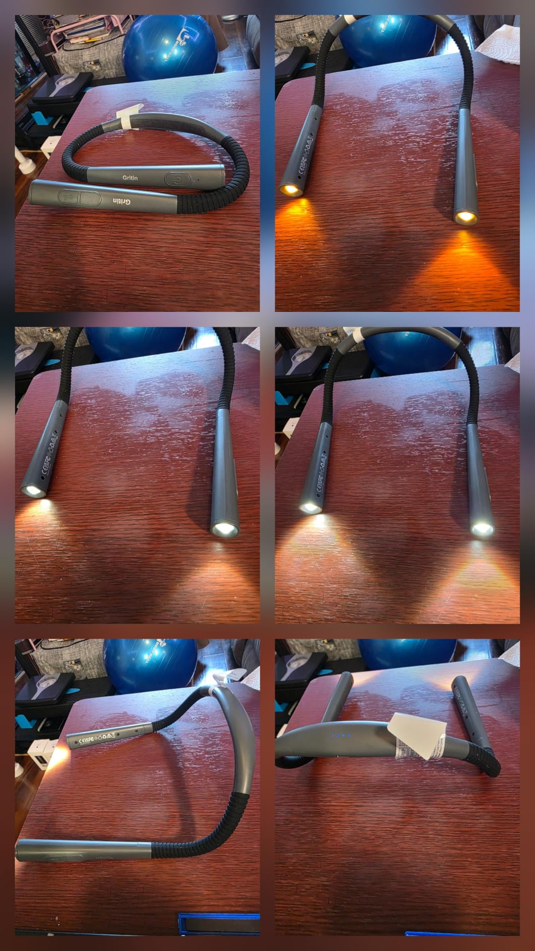 Gritin Book Light, Eye Caring 4-Color&5-Brightness Neck Light Reading Light customer photo 1