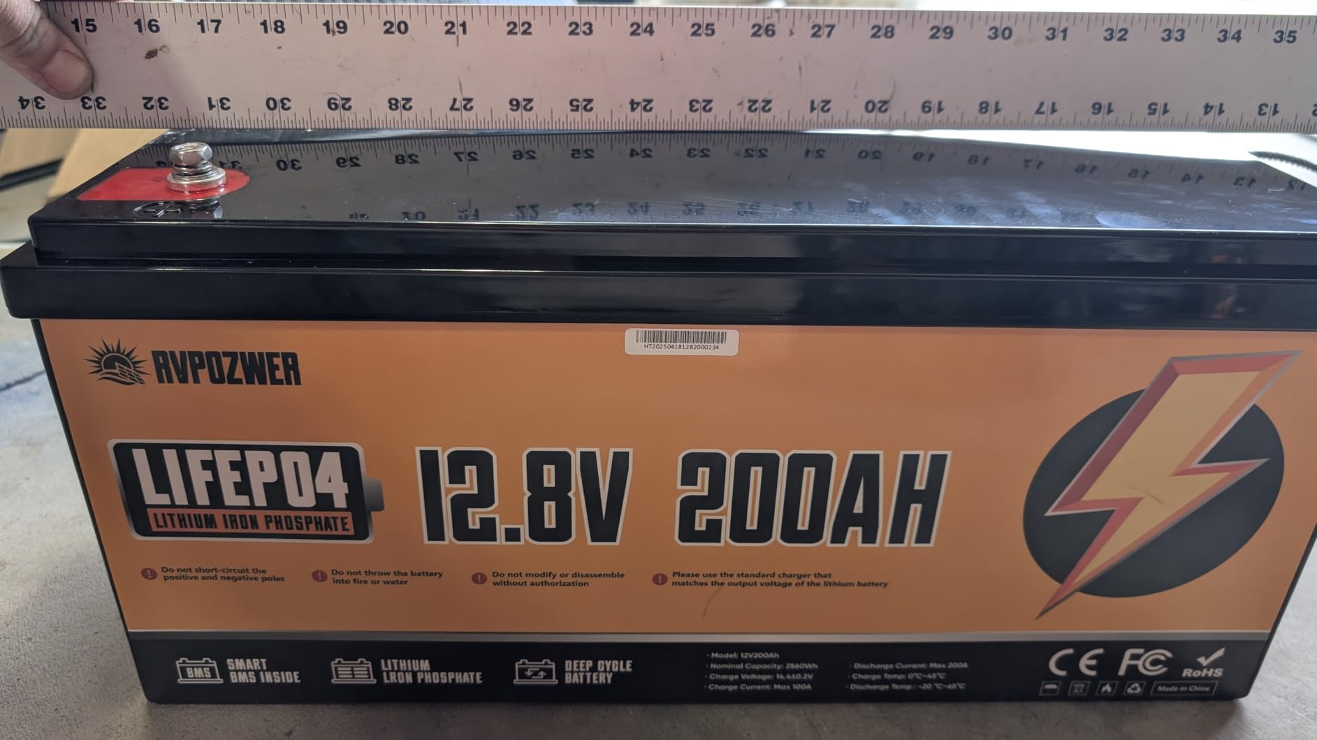 12V 100Ah LiFePO4 Lithium Battery Group 31 with Built-in 100A BMS customer photo 2