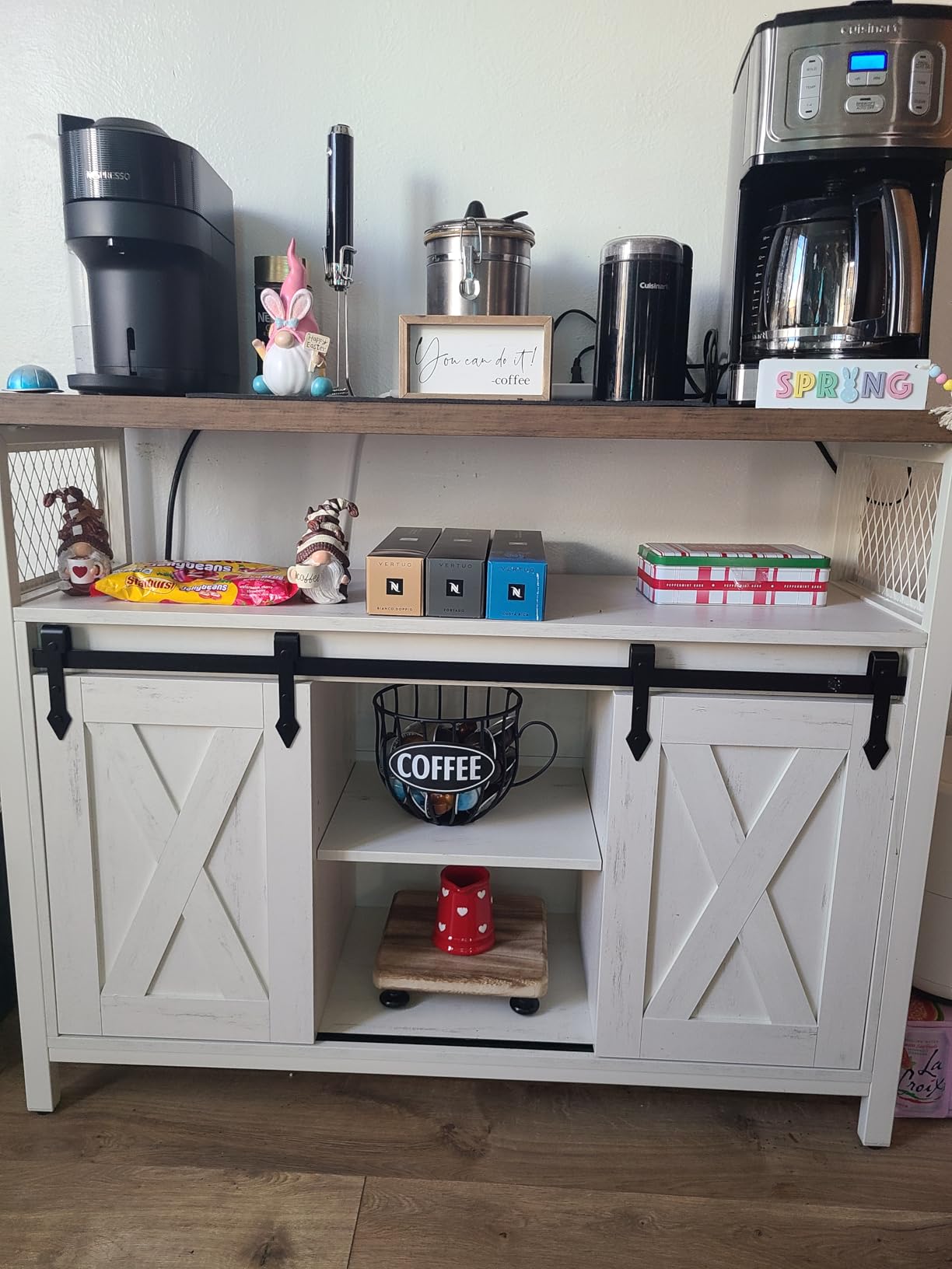 VASAGLE Buffet Cabinet, Coffee Bar with 2 Sliding Barn Doors customer photo 1