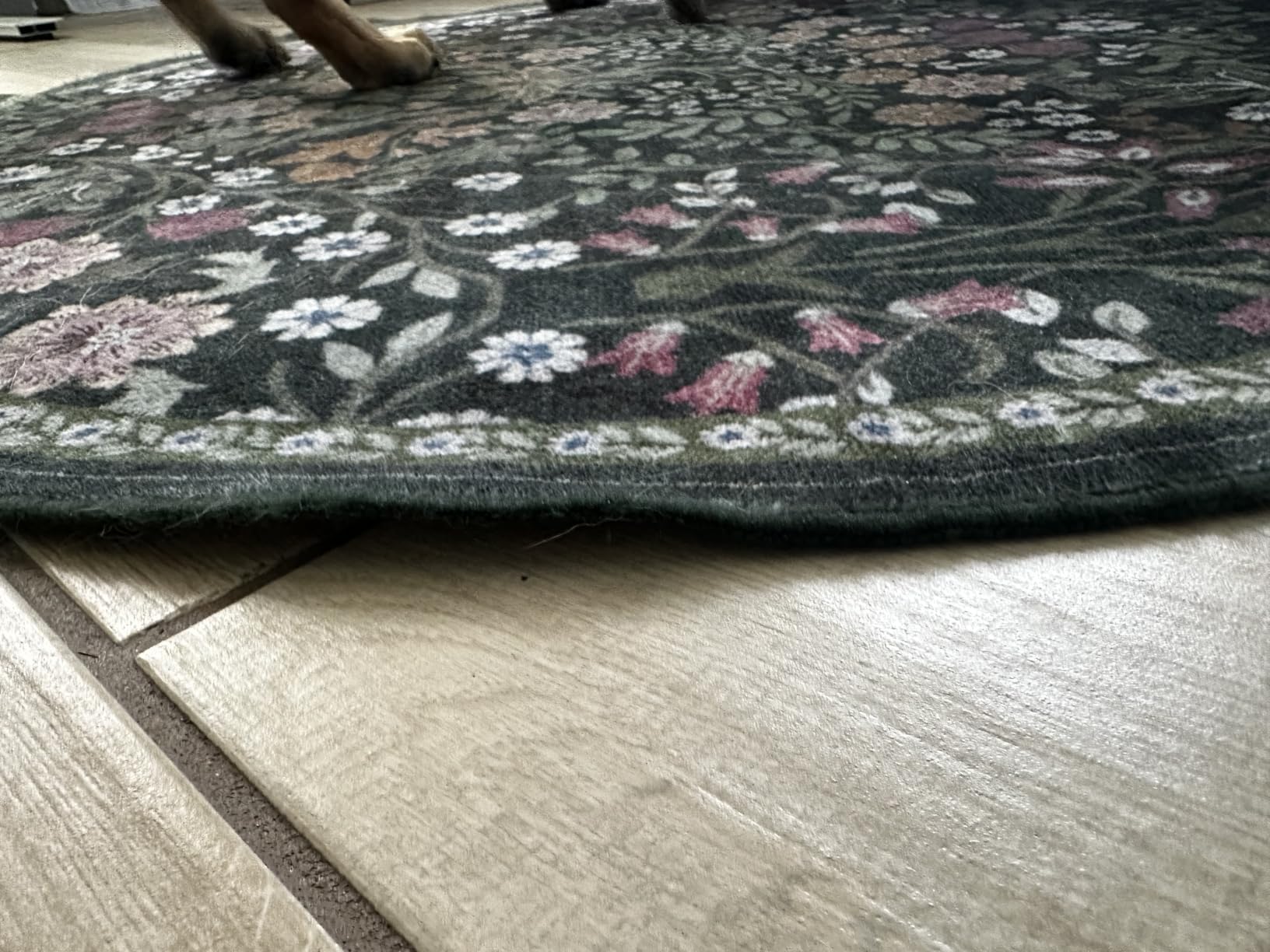 PLHXFR Area Rug 9x12 Living Room: Floral Washable Boho Carpet Dark Green customer photo 2