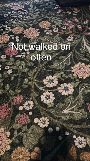 PLHXFR 8x10 Area Rug Living Room: Floral Washable Boho Carpet Dark Green customer photo 1