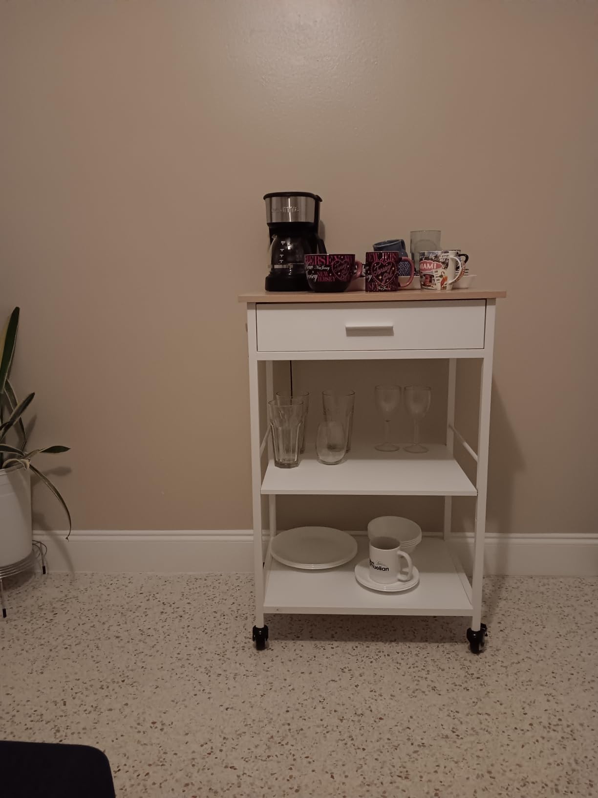 VASAGLE Kitchen Island Cart with Storage, 2 Drawers, Towel Rack customer photo 2
