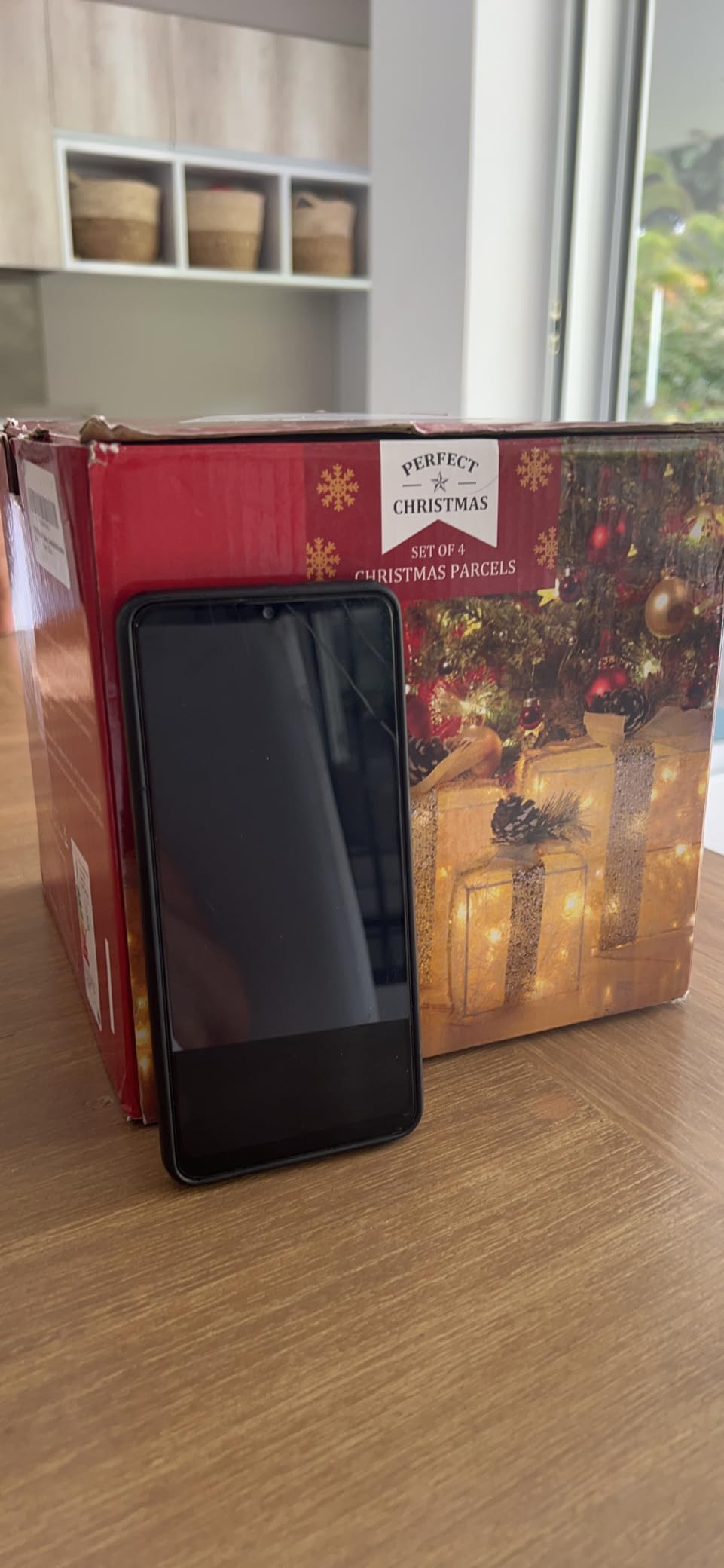 Set of 4 Christmas Lighted Gift Boxes, Battery Operated Xmas Decor customer photo 2