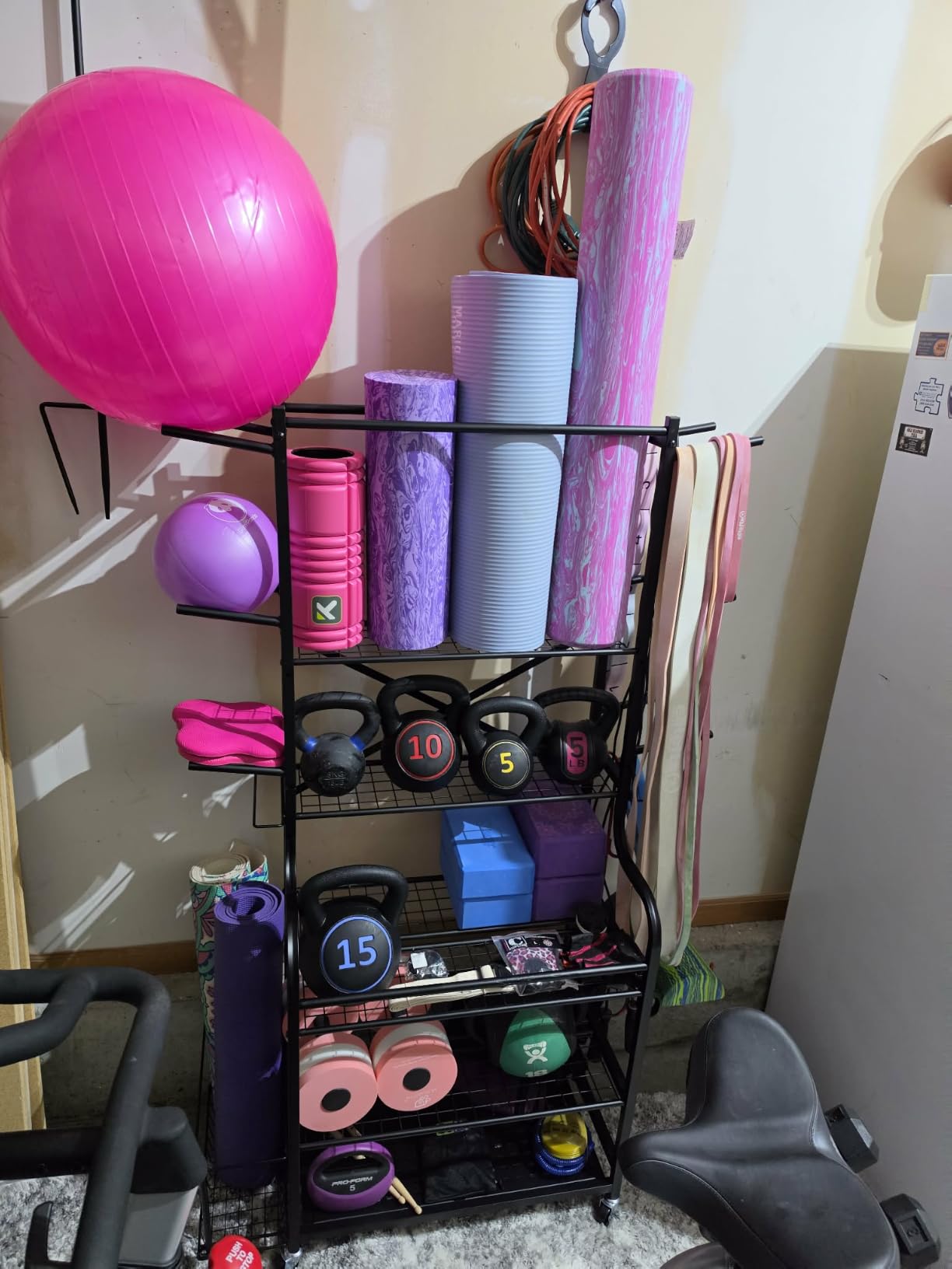 Mythinglogic Home Gym Rack for Dumbbells, Yoga Mats and Workout Equipment customer photo 2