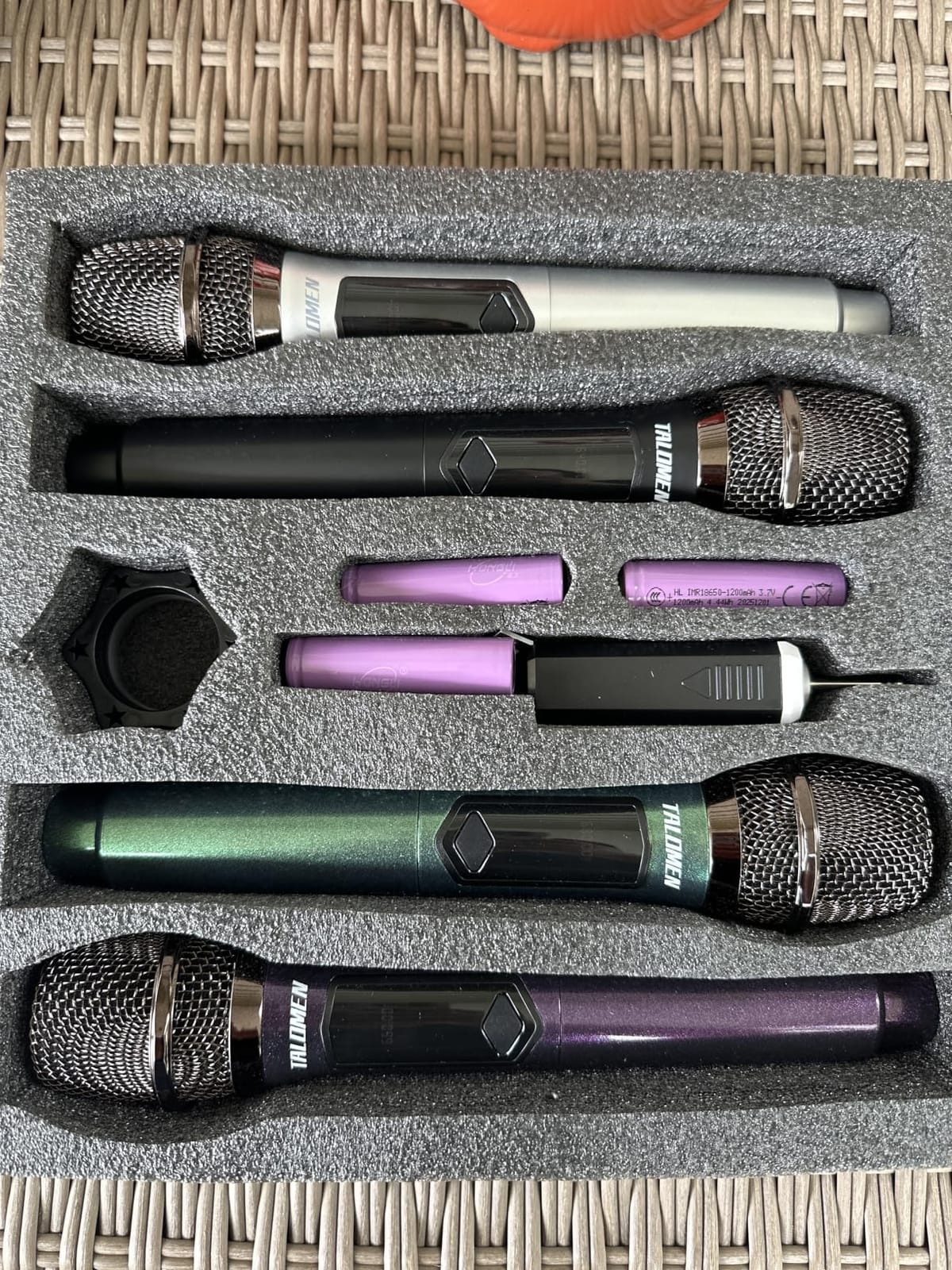 talomen Wireless Microphones for Karaoke, Rechargeable Microphone Set of 4, Plug and Play, 160FT Range, Less Latency Microfono Inalambrico for Singing, Speech, Party, Wedding customer photo 2