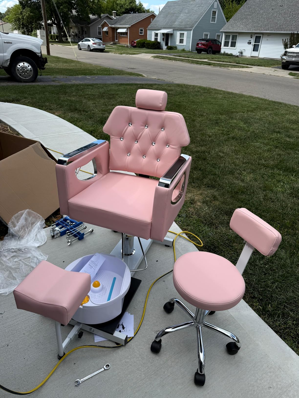 Pedicure Chair No Plumbing Pedicure Station for Nail Tech customer photo 1
