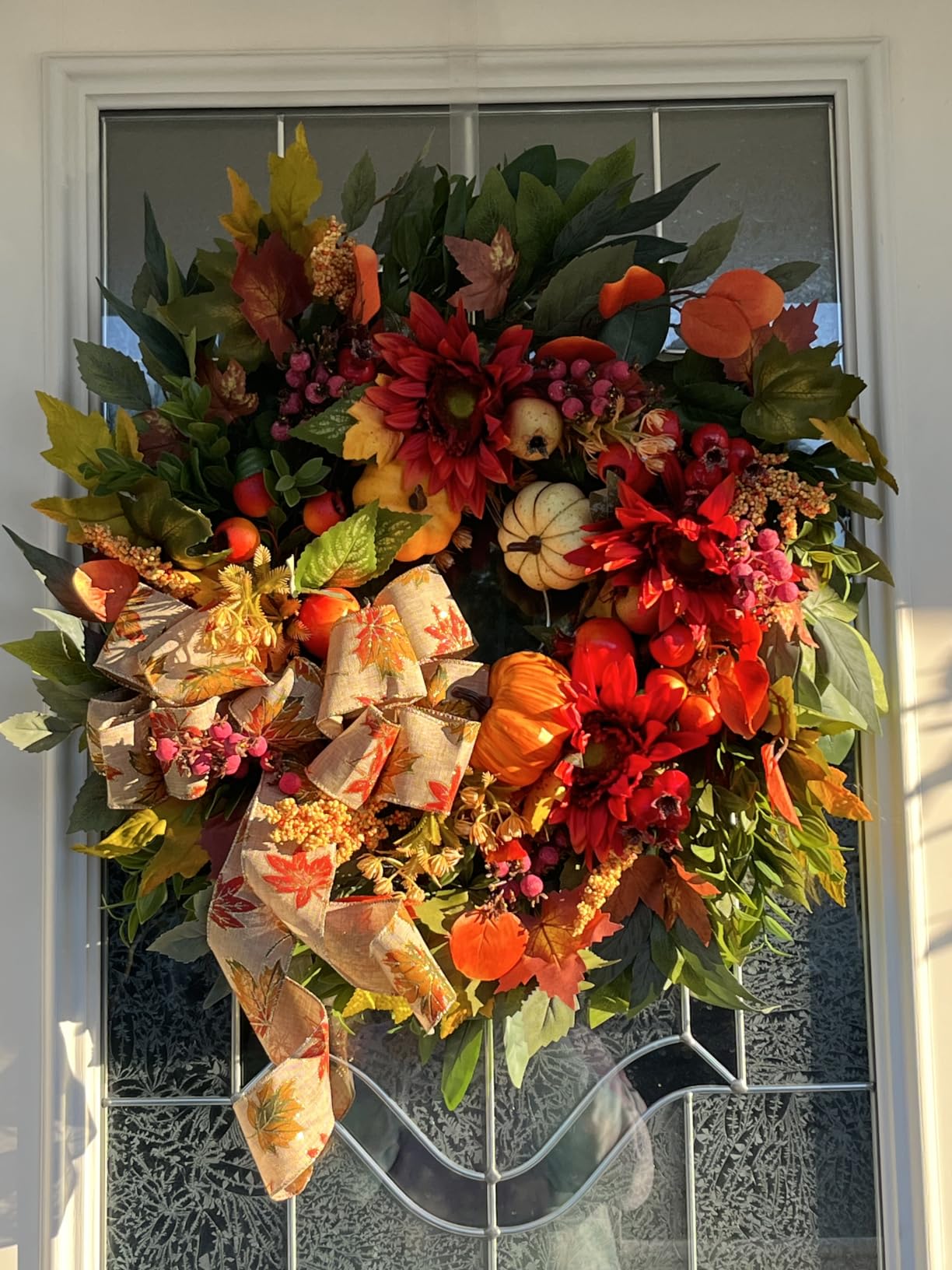 Fall Wreaths for Front Door 24 Inch Autumn Wreath Rustic Fall Decor customer photo 1