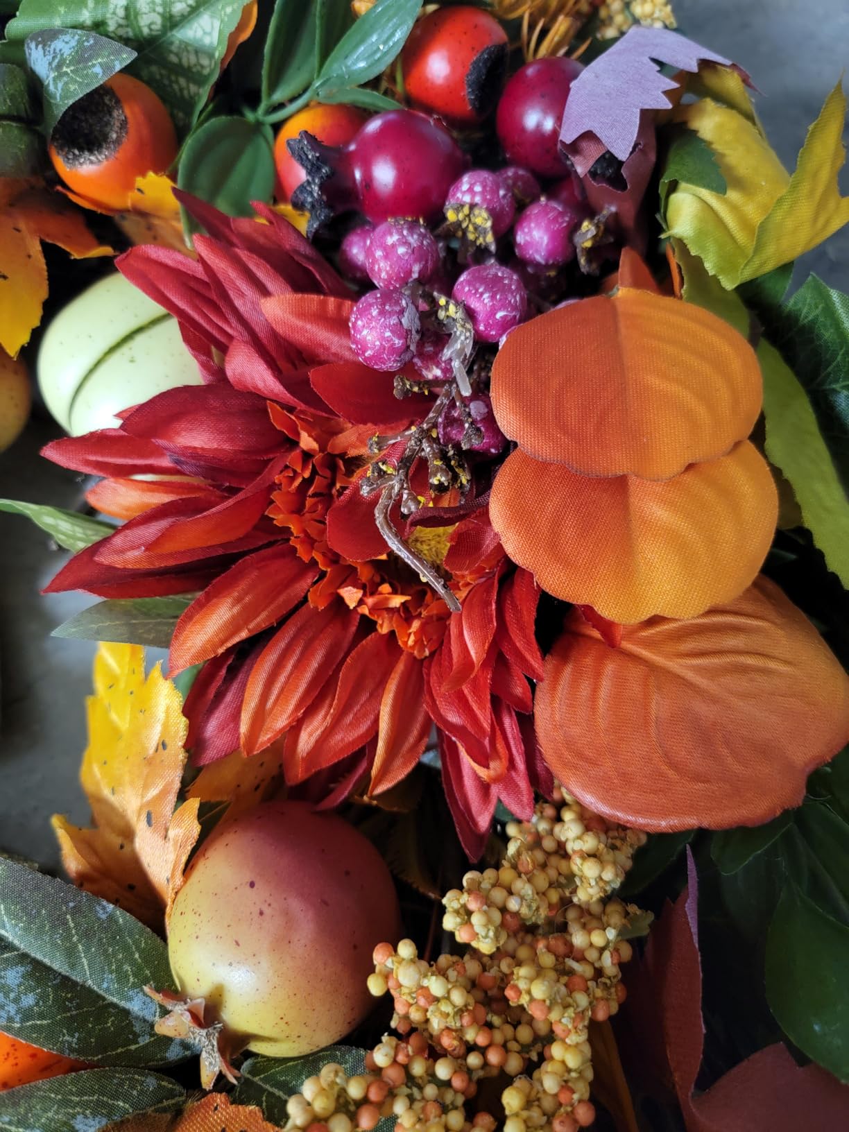 Fall Wreaths for Front Door 24 Inch Autumn Wreath Rustic Fall Decor customer photo 2