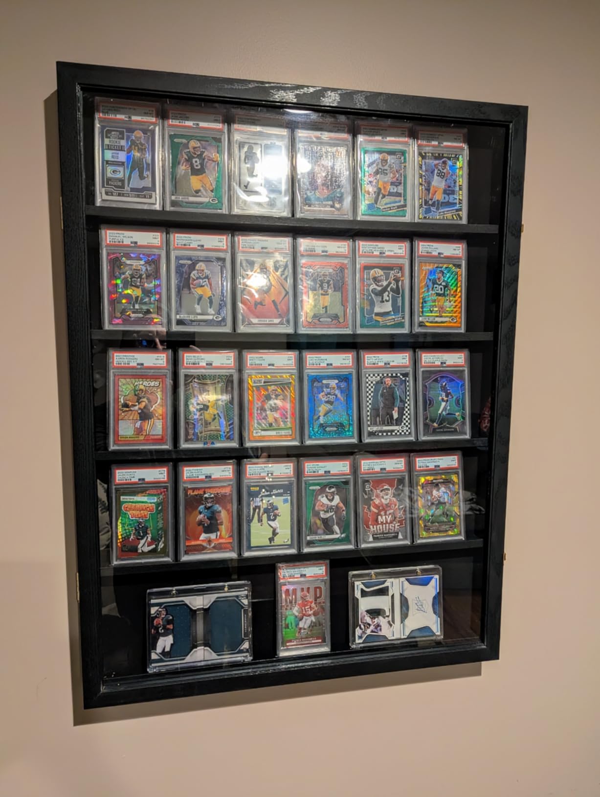 35 Baseball Card Display Case - Graded Sports Card Frame with 98% UV Protection, Lockable Wall Mount for PSA BGS Trading Cards, Football Basketball Hockey Collector Holder (1 Pack) customer photo 2