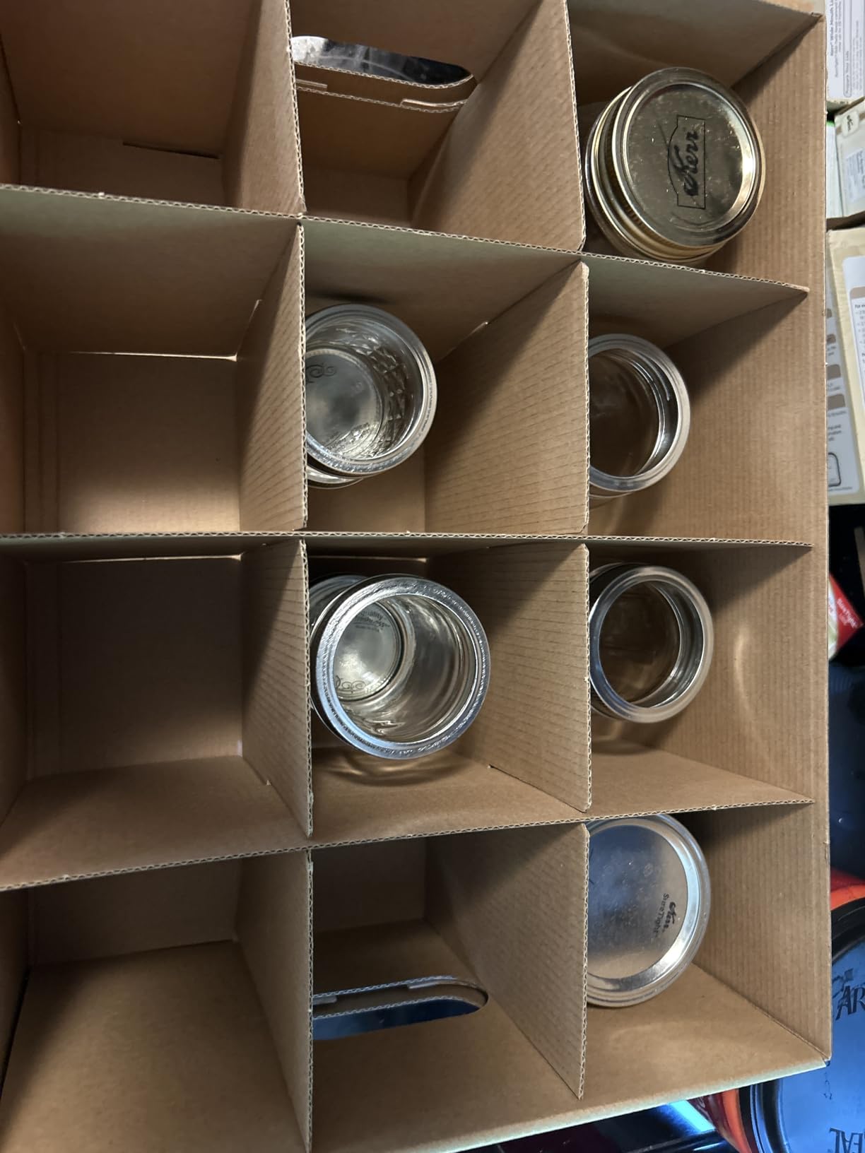 32oz Mason Jar Storage Box with Handles, 5PCS Canning Jar Cardboard Storage customer photo 1