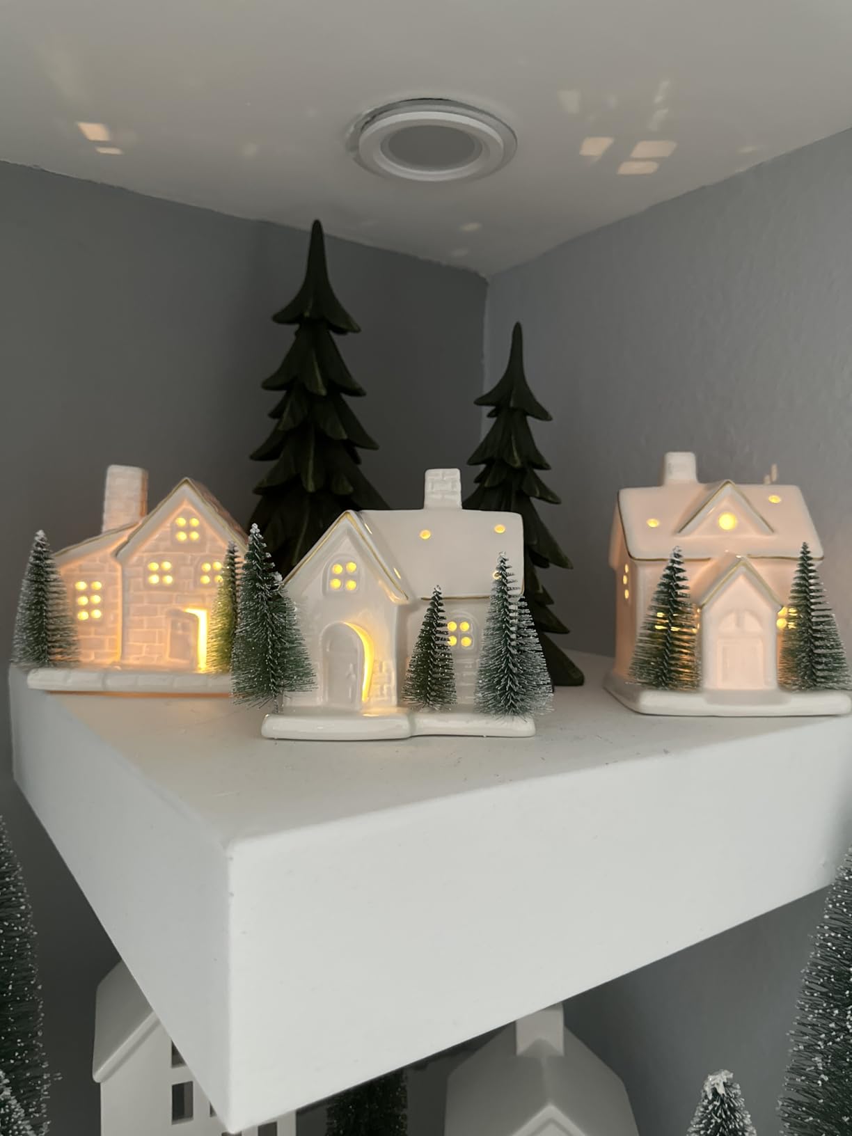 WDS WONDROUS Ceramic Christmas Village House Set Decor for Home Farmhouse customer photo 2