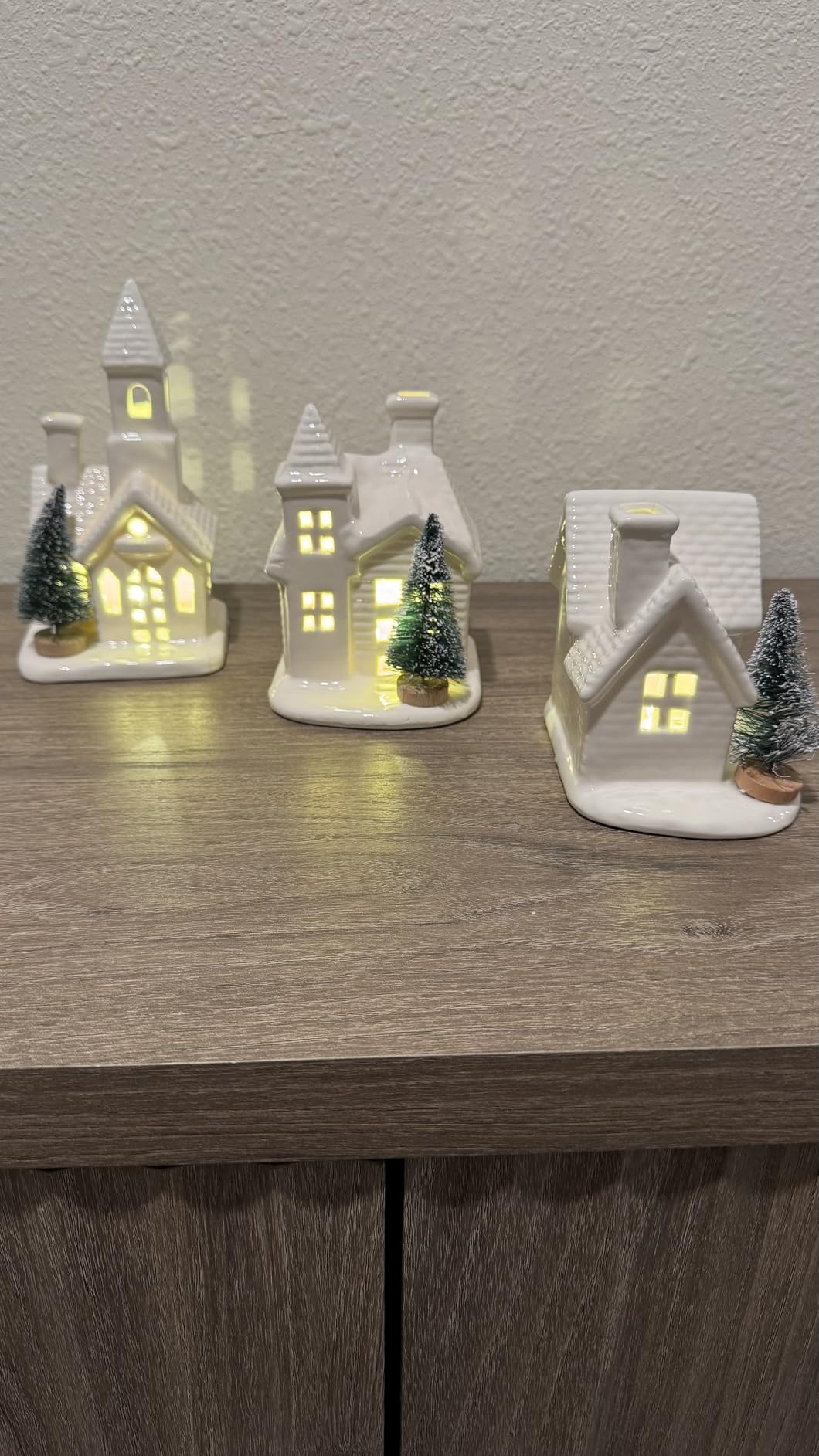 DN DECONATION Christmas Decor Village Houses, Tabletop Christmas Town Set customer photo 1