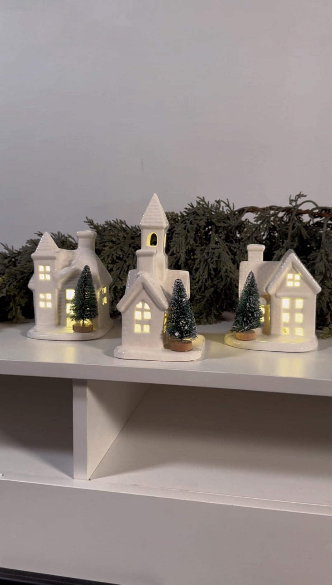 DN DECONATION Christmas Decor Village Houses, Tabletop Christmas Town Set customer photo 2