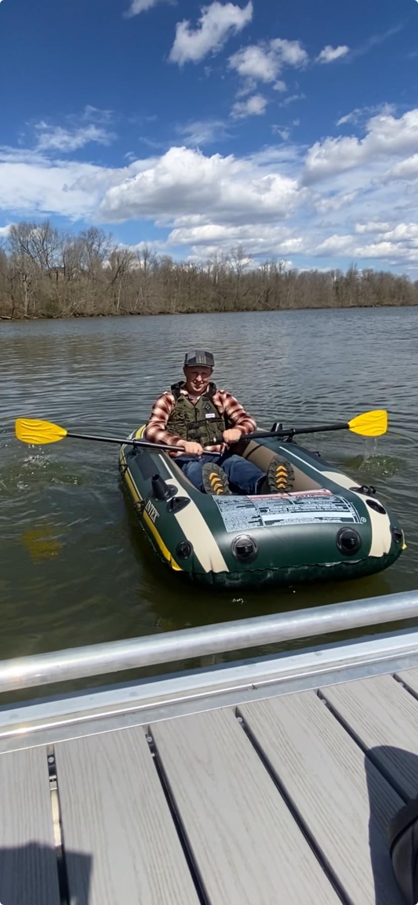 INTEX 66332EP Seahawk 2 Inflatable Boat Set: Includes Deluxe 48in Aluminum Oars and High-Output Pump – SuperStrong PVC – Fishing Rod Holders – 2-Person – 520lb Weight Capacity customer photo 2