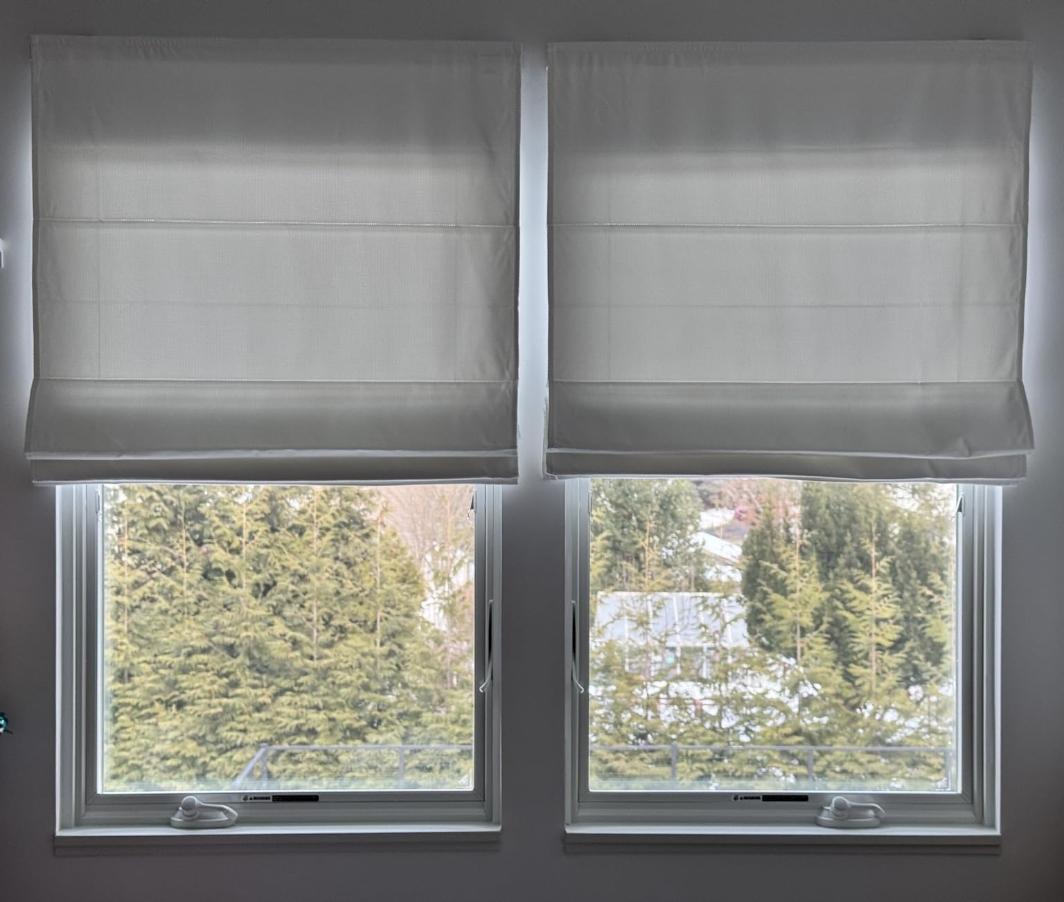 Madison Park Roman Shade, Room Darkening Blind Cordless, 35x64 Matte Ivory customer photo 1