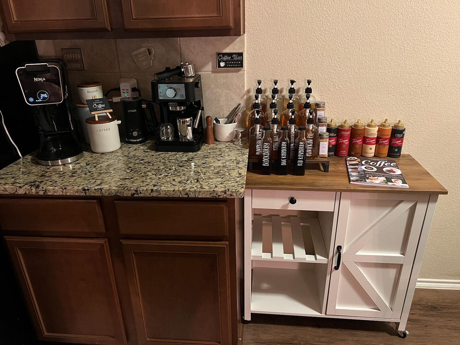 Kitchen Island Cart with Storage Cabinet & 31.4'' Wood Tabletop, Black customer photo 1