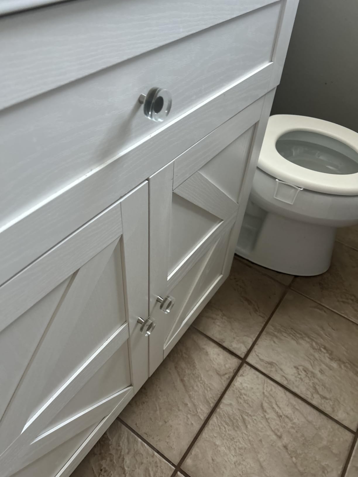 ANCTOR 30 Inch Bathroom Vanity with Integrated Ceramic Sink, Farmhouse Single Sink Bathroom Vanity, Tip-Out Drawer & Adjustable Shelf (White) customer photo 2