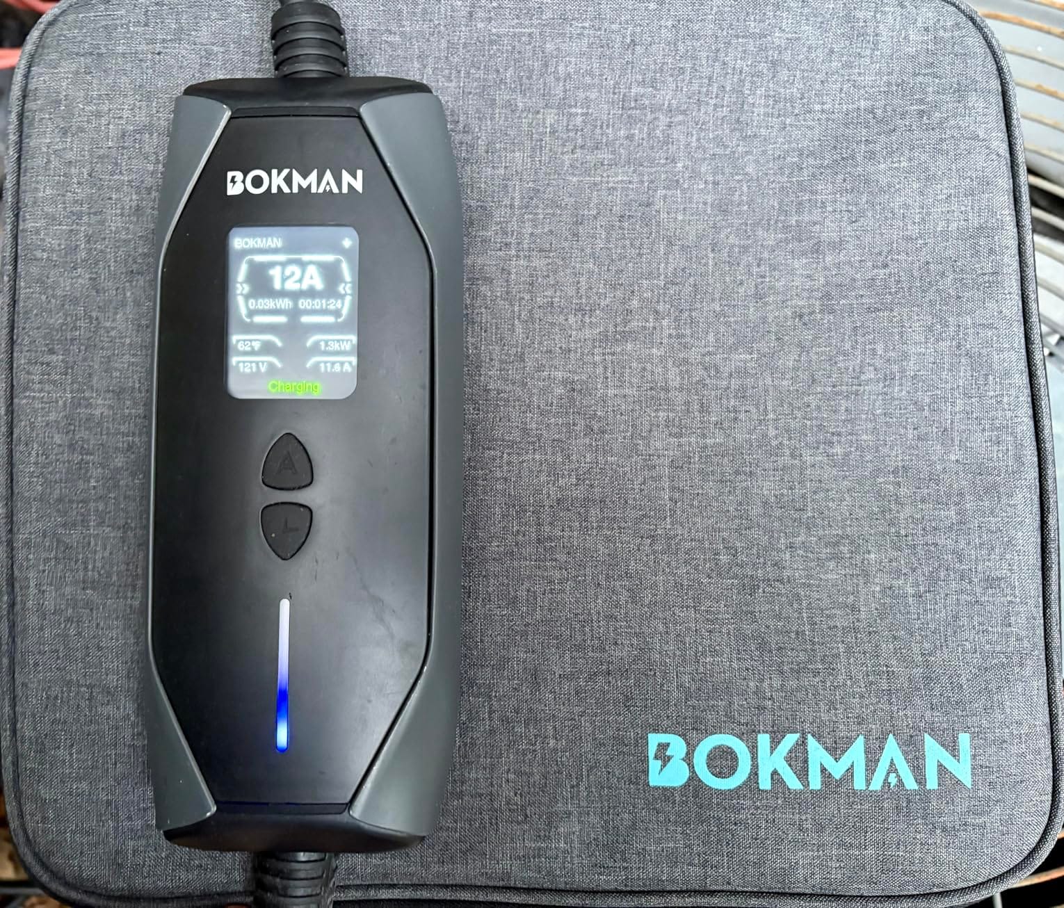 bokman Portable Level 1&2 EV Charger, 16A 20ft, NEMA 6-20P/5-15 Adapter | Dual 120V/240V, Adjustable 6-16A & 1-12H Delay timer, IP65, J1772 Connector customer photo 1