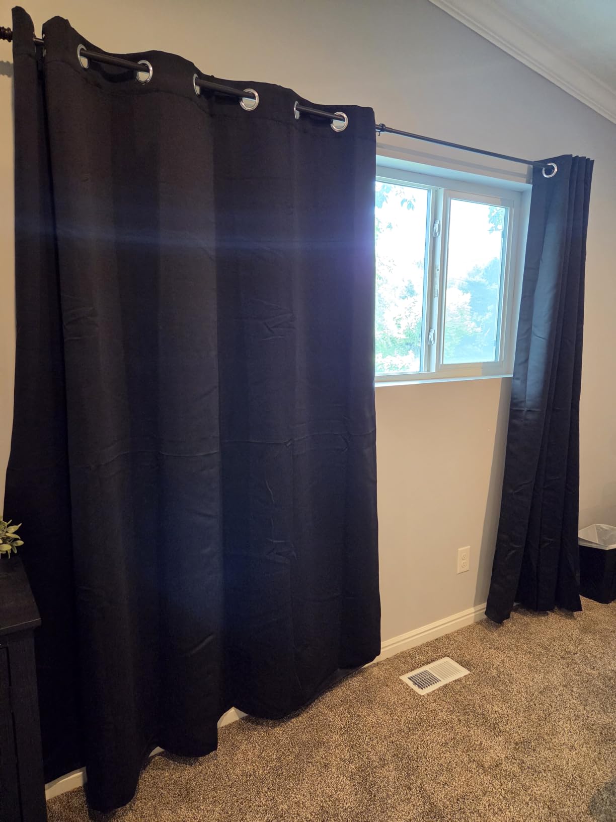 NICETOWN Gold Blackout Cafe Faux Silk Curtains for Small Windows, 42