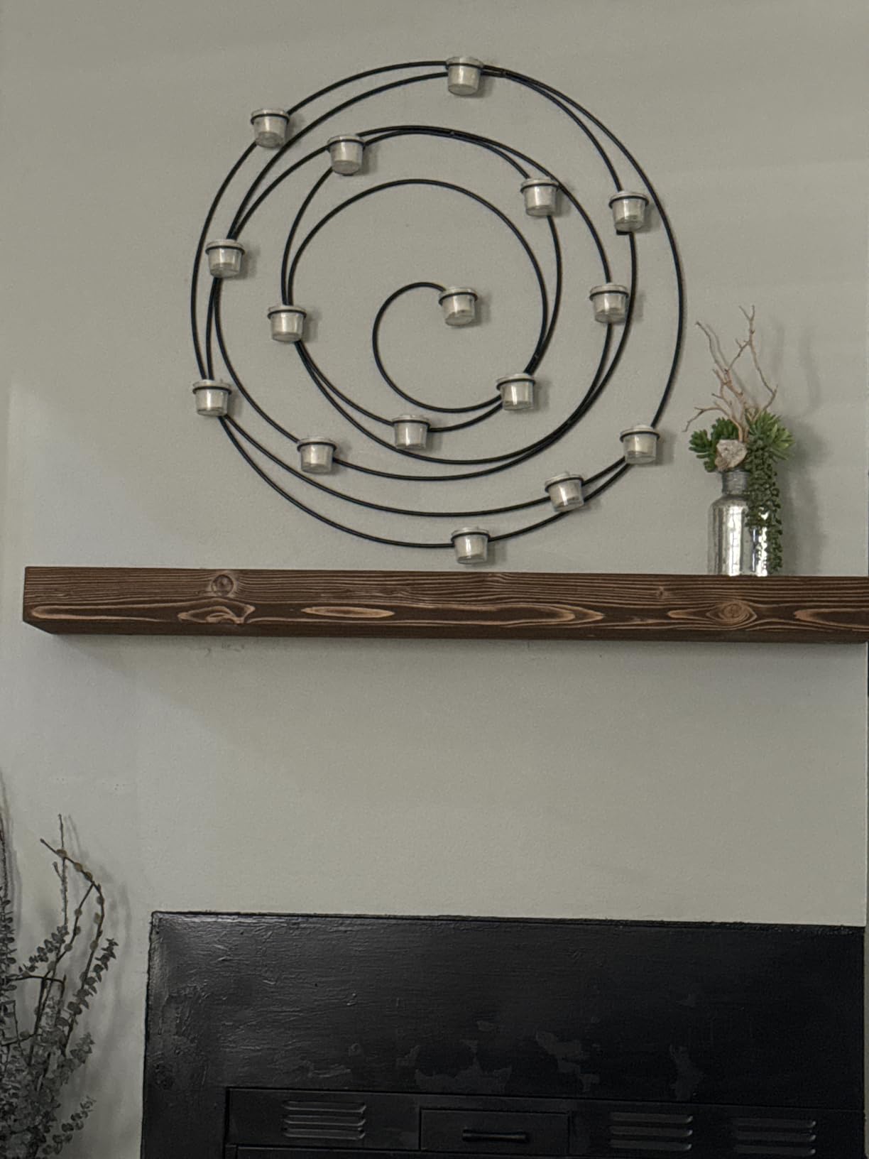 BoscoMondo Handcrafted Fireplace Mantel Shelf 66x8x6 Aged Oak customer photo 1