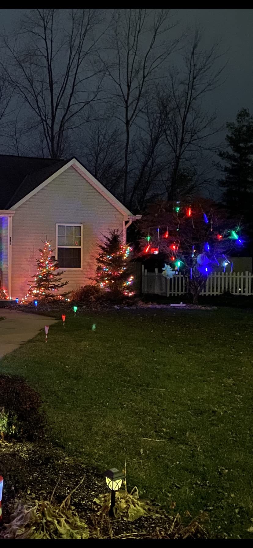 Blue Christmas Icicle Lights Outdoor: 40 Tube Meteor Shower Rain Lights customer photo 2