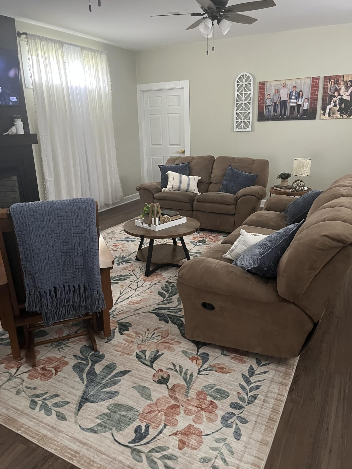 5x7 Area Rugs Boho Floral Washable Living Room Rug Neutral Carpet Nursery customer photo 2
