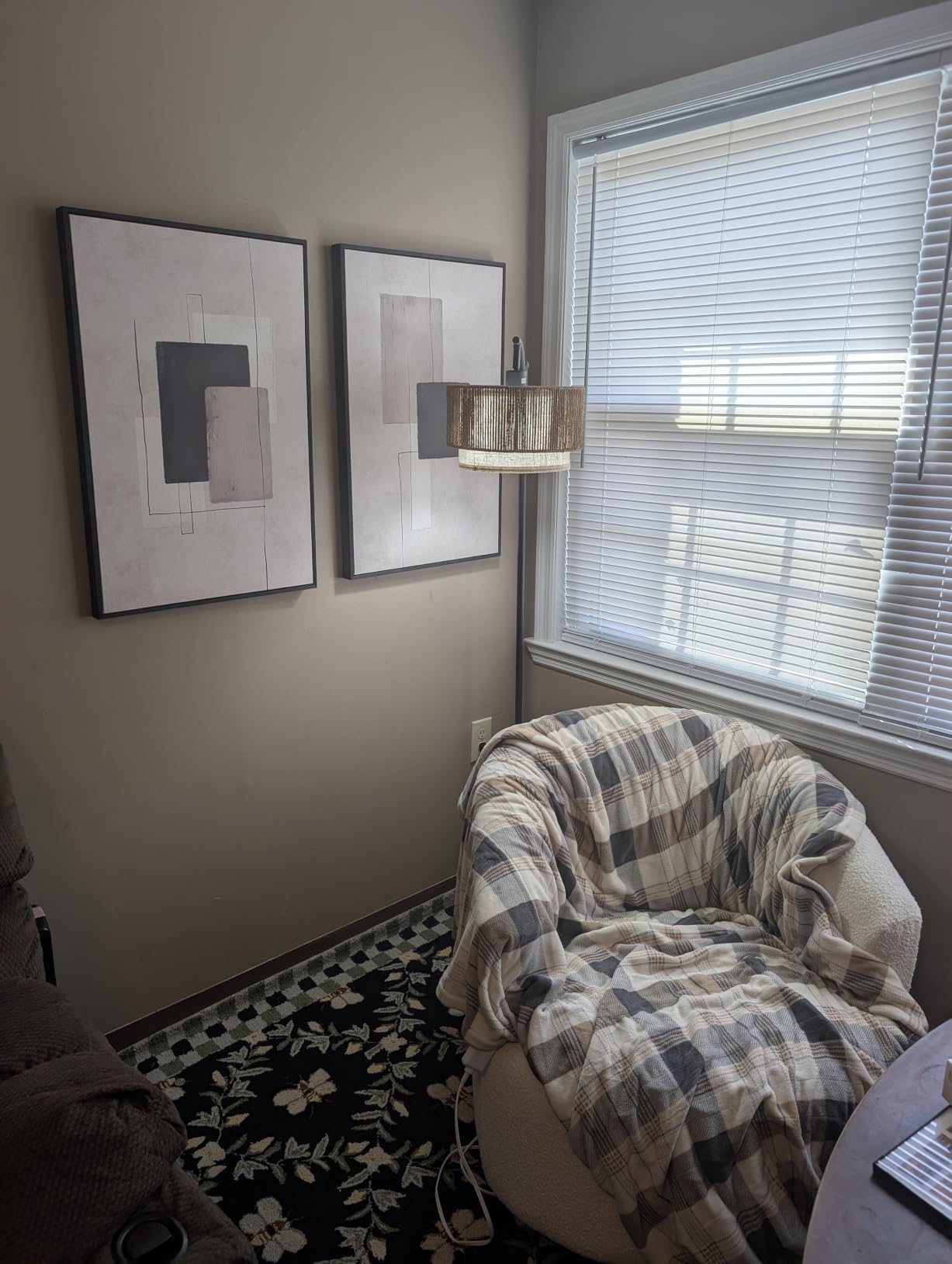 Large Framed Neutral Abstract Wall Art Set of 2 for Living Room, 24x36 In customer photo 2