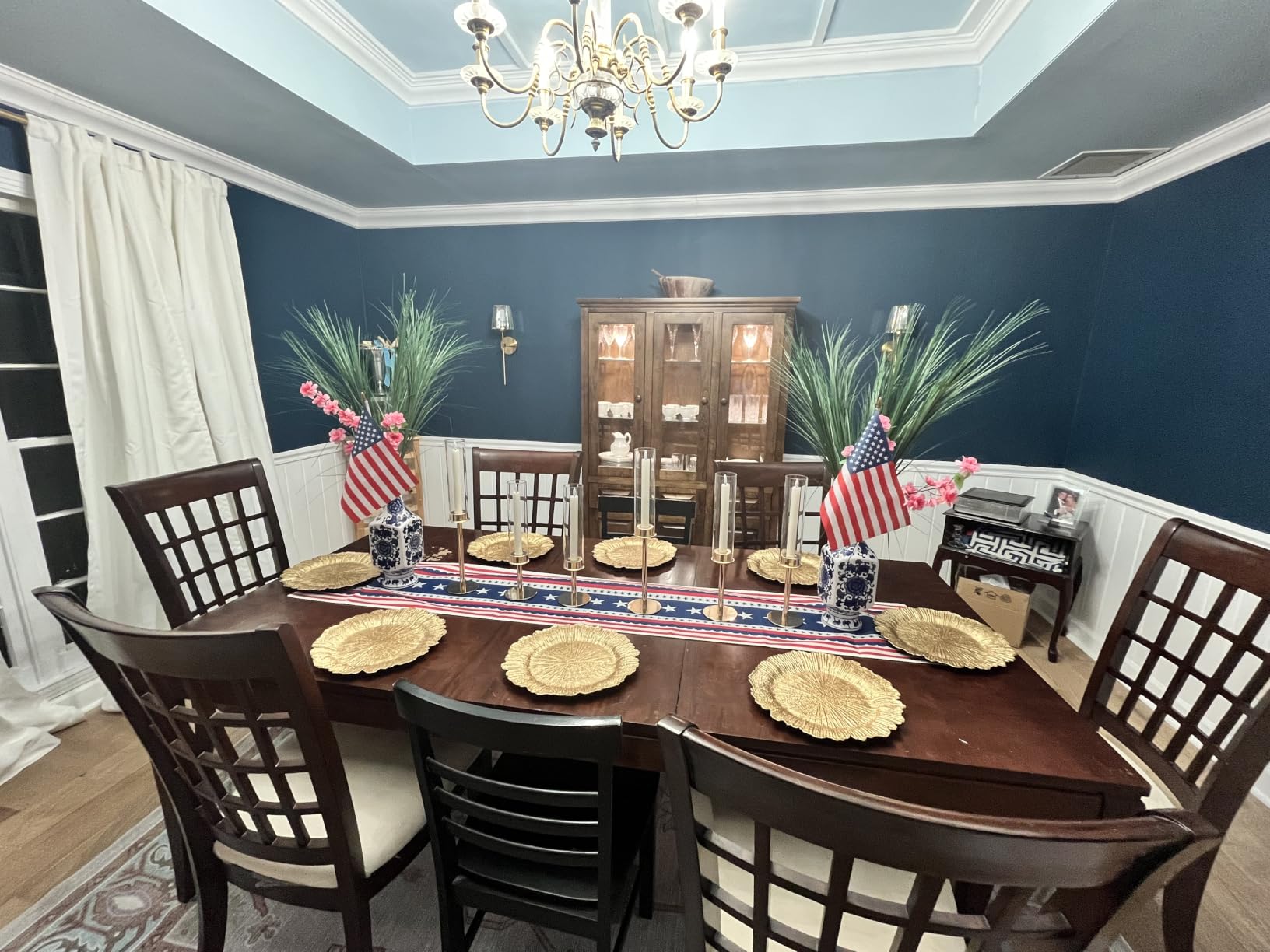 OHOME 4th of July Decorations - Patriotic USA Stars Table Runner for Home | Memorial Day Decorations - Fourth of July Accessories Decor Party Supplies Indoor Outdoor - 250 Anniversary USA Merchandise customer photo 1