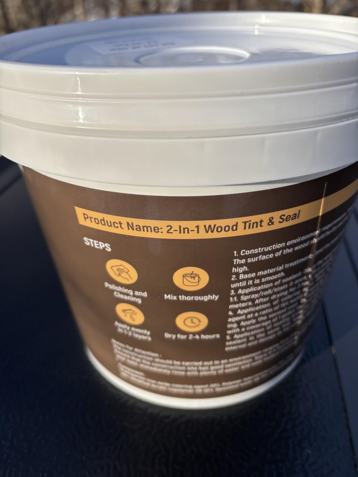 1 Gallon Seal Stain & Sealer & Preservative for Wood, Dark Walnut customer photo 1