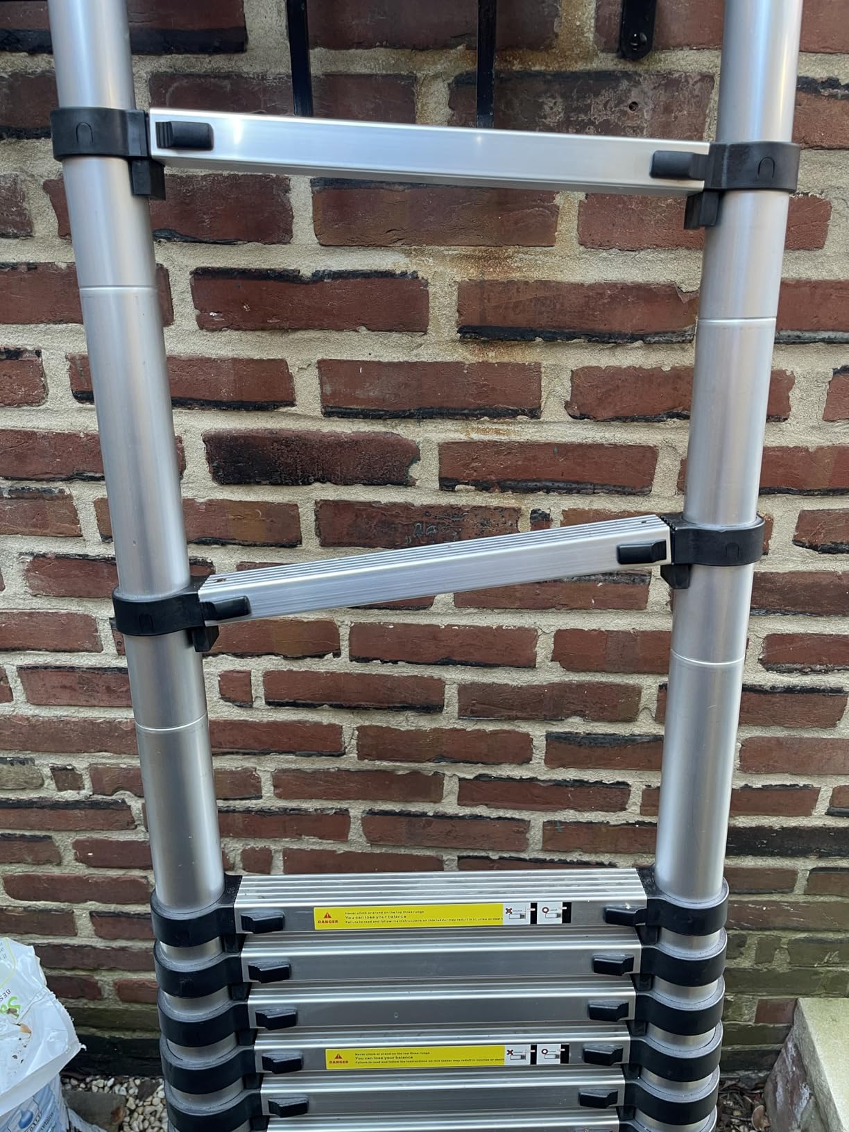 Telescoping Ladder with Hooks, 20.3 FT, Stabilizer & Wheels, Black customer photo 2